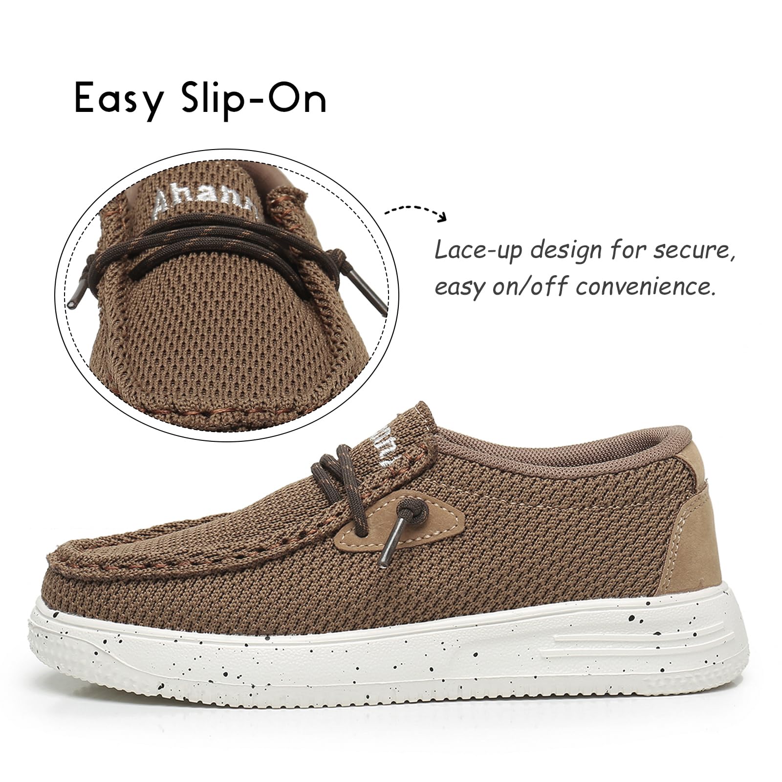 Ahannie Kids Boys Girls Loafers Slip On Casual Lightweight Walking Shoes - Comfortable Toddler/Little Kid/Big Kid Sneakers for School, Play & Everyday Wear