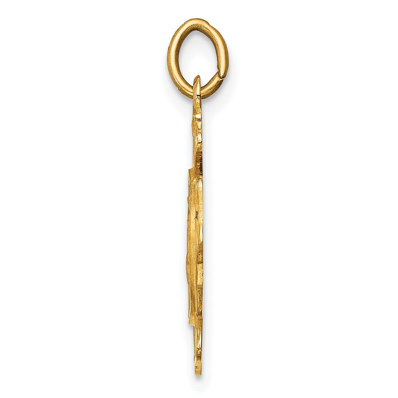 14k Yellow Gold Solid Small St. Florian Fire Dept. Badge Medal Pendant - Lex & Lu | Elegant Jewelry Gift for Firefighters, First Responders & Catholic Devotion