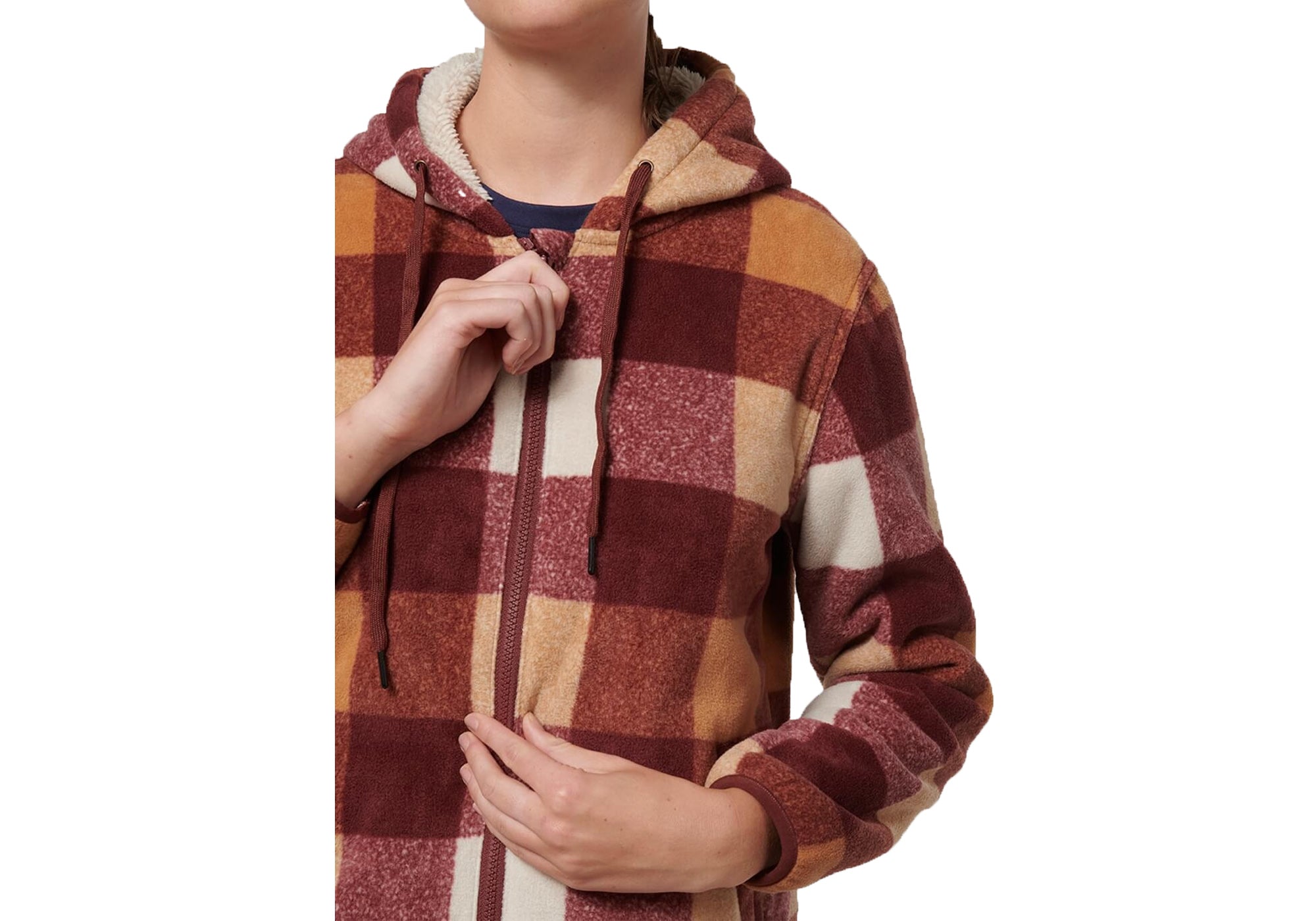 Hard Yakka Women's Heritage Check Hooded Jacket - Cozy Fleece Zoodie for Outdoor Activities & Casual Wear