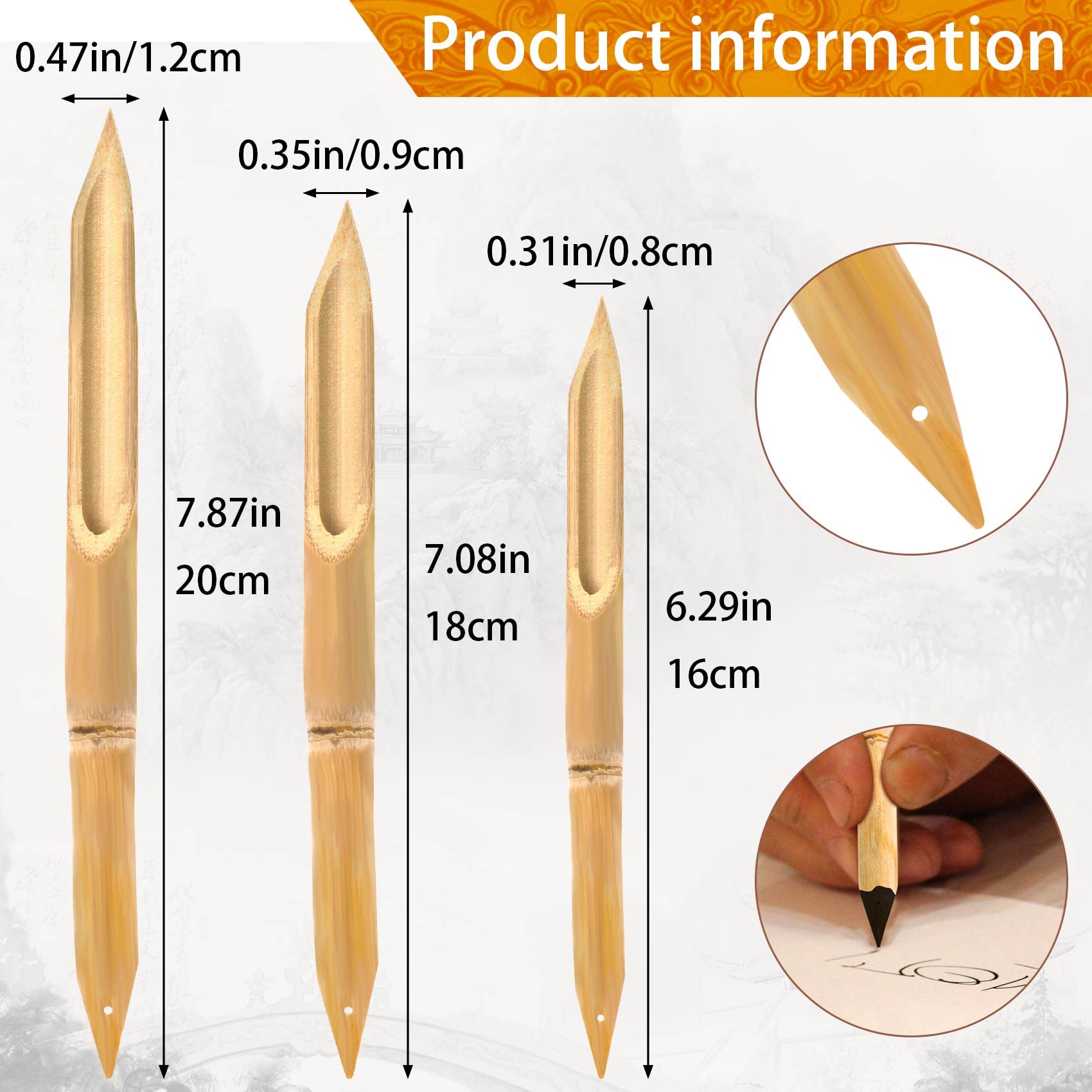 PAGOW 9-Piece Dual-Tip Bamboo Reed Pens - Professional Pottery & Ceramic Shaping Tools for Polymer Clay, Sculpting, and Art Projects - Perfect for DIY Crafts, Pottery Making, and Ceramic Art Creations