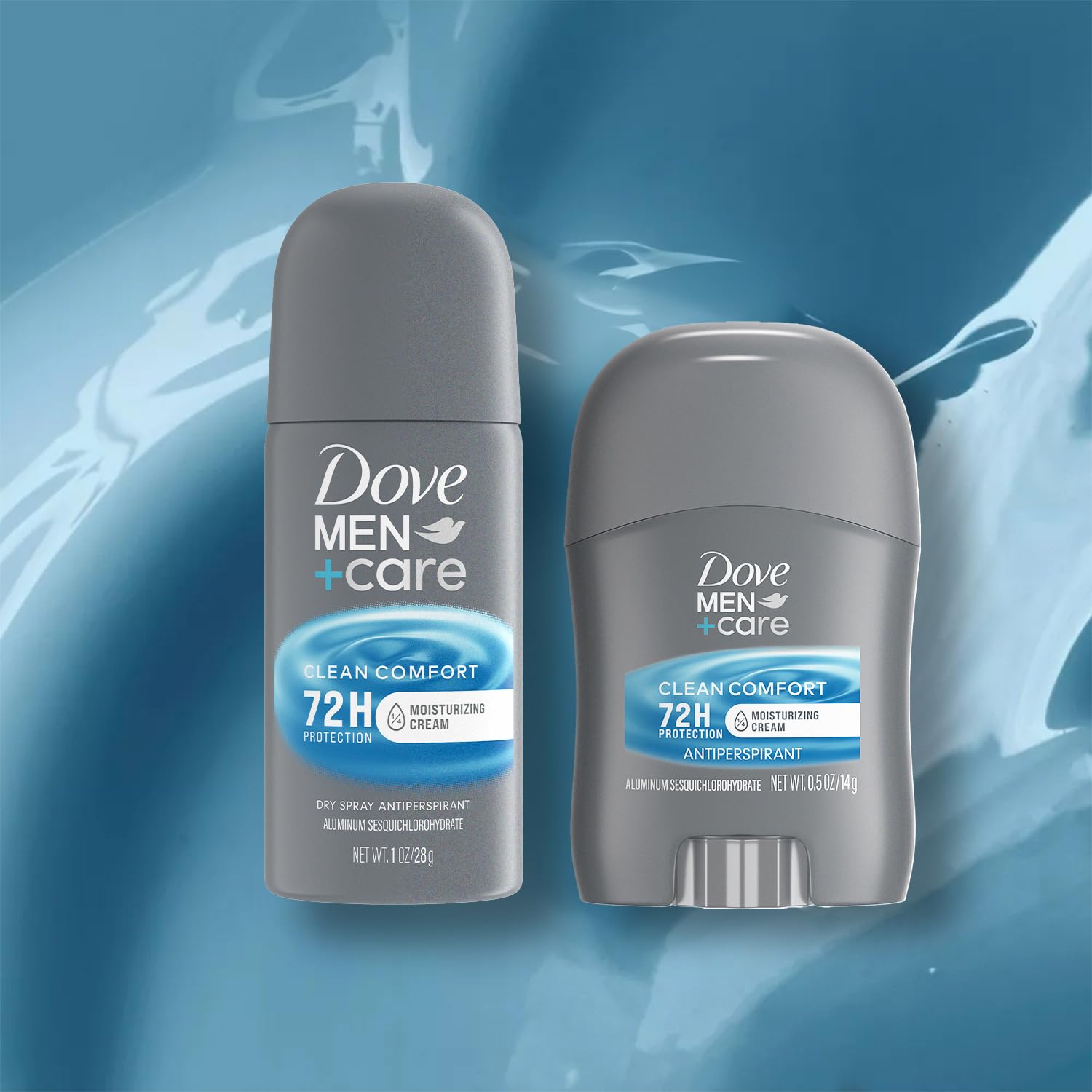Dove Men+Care Clean Comfort Travel Antiperspirant Deodorant Set - 72 Hour Protection, 4-Piece (Spray + Stick) for Active Men - Gym, Work, Travel & Everyday Freshness