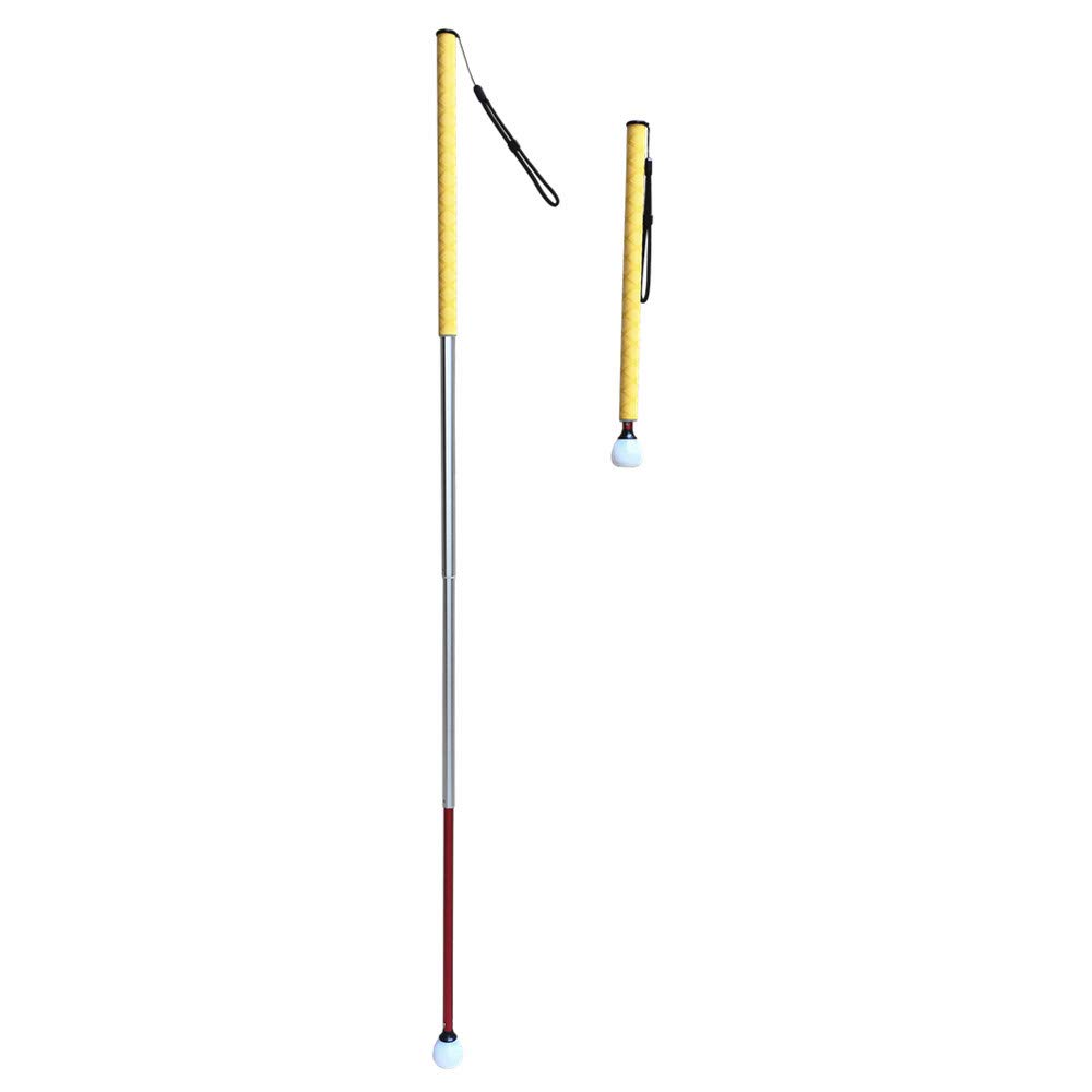 **Foldable Aluminum Blind Cane with Rolling Tip - Adjustable 15.4