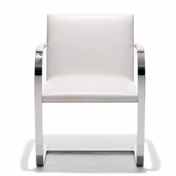 Brno Armchair in Flat Bar - Modern Lounge Chair for Living Room, Office & Dining Area - Mid-Century Inspired Design with Chrome Frame & Upholstered Seat