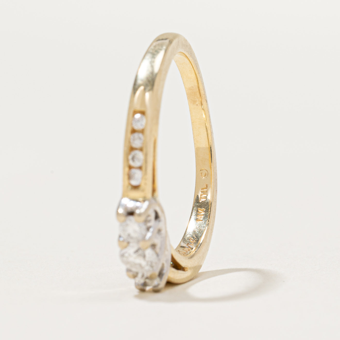 Three Stone Diamond Accented Ring - 0.33 Carat Total Weight (CTW) - Size 6.75 - Elegant Wedding Band, Anniversary Gift for Her, Perfect for Special Occasions & Everyday Wear