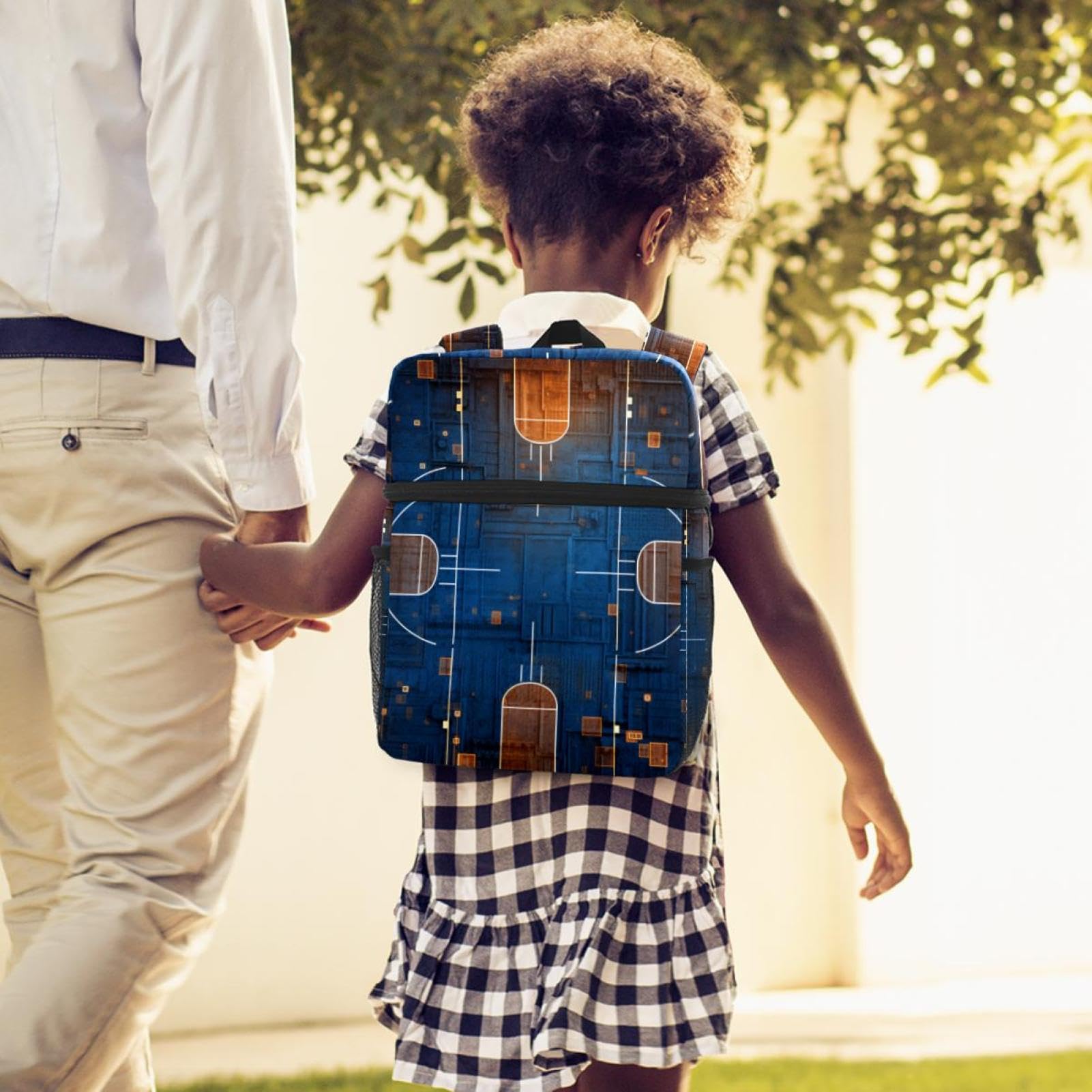 Men's & Women's Travel Backpack - Durable & Stylish Art Basketball Court Design Backpack for Hiking, Gym & Daily Commute