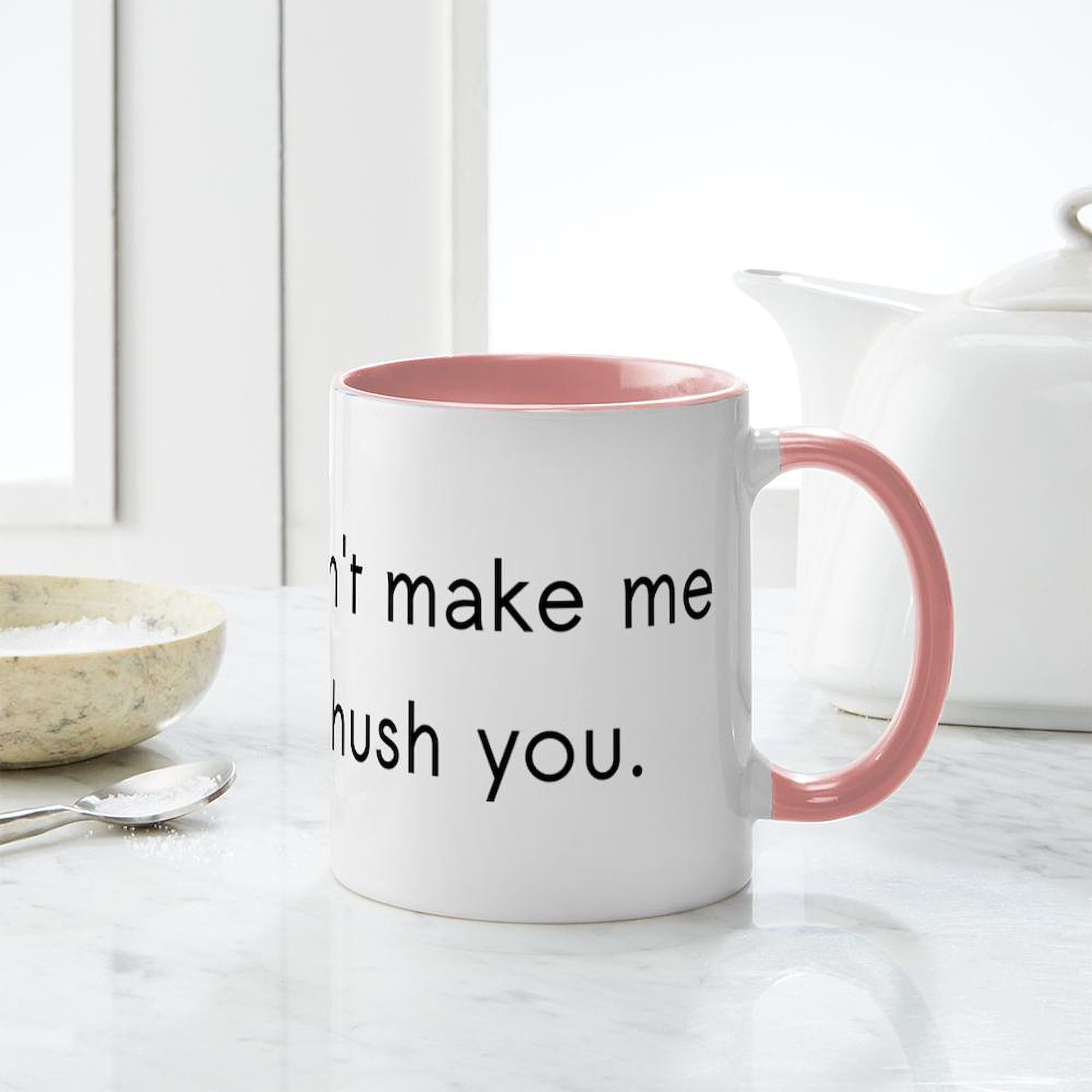 Shush Mug 11 oz (325 ml) Ceramic Coffee Cup - Funny Novelty Gift for Coffee Lovers, Office Humor, Teacher Appreciation - Perfect for Home, Office & Gag Gifts