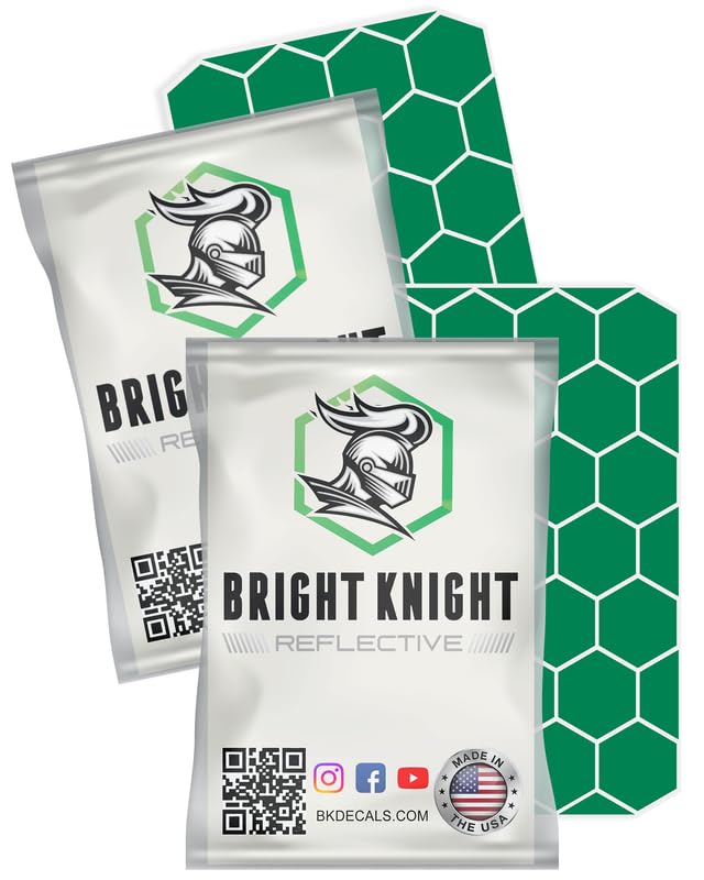 Bright Knight 3M Reflective Hexagon Stickers for Hard Hats & Motorcycle Helmets - 1