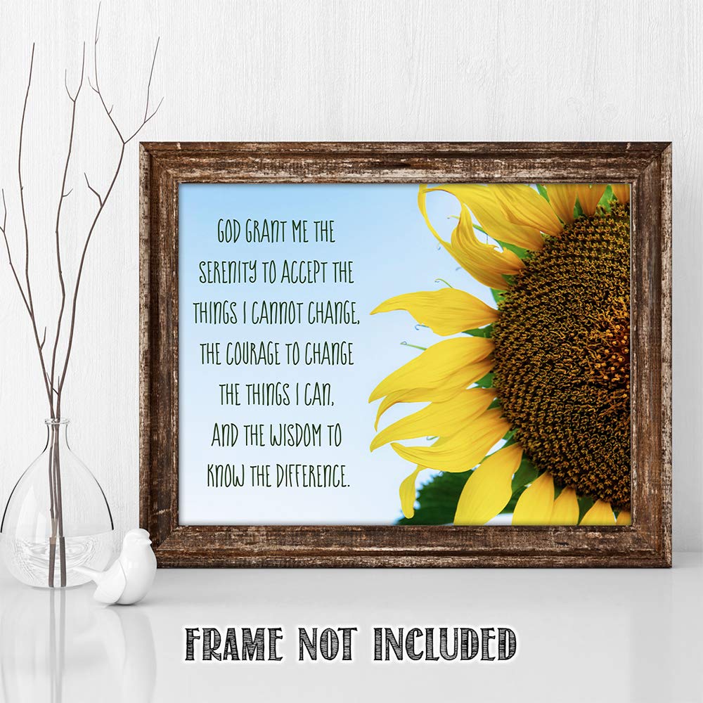 Inspirational Bible Verse Wall Art - 11x14 The Will of God Nursery Decor, Modern Christian Home Decor with Sunflower Design | Perfect for Baby Rooms, Church Gifts & Women's Birthday Presents | Printed in USA