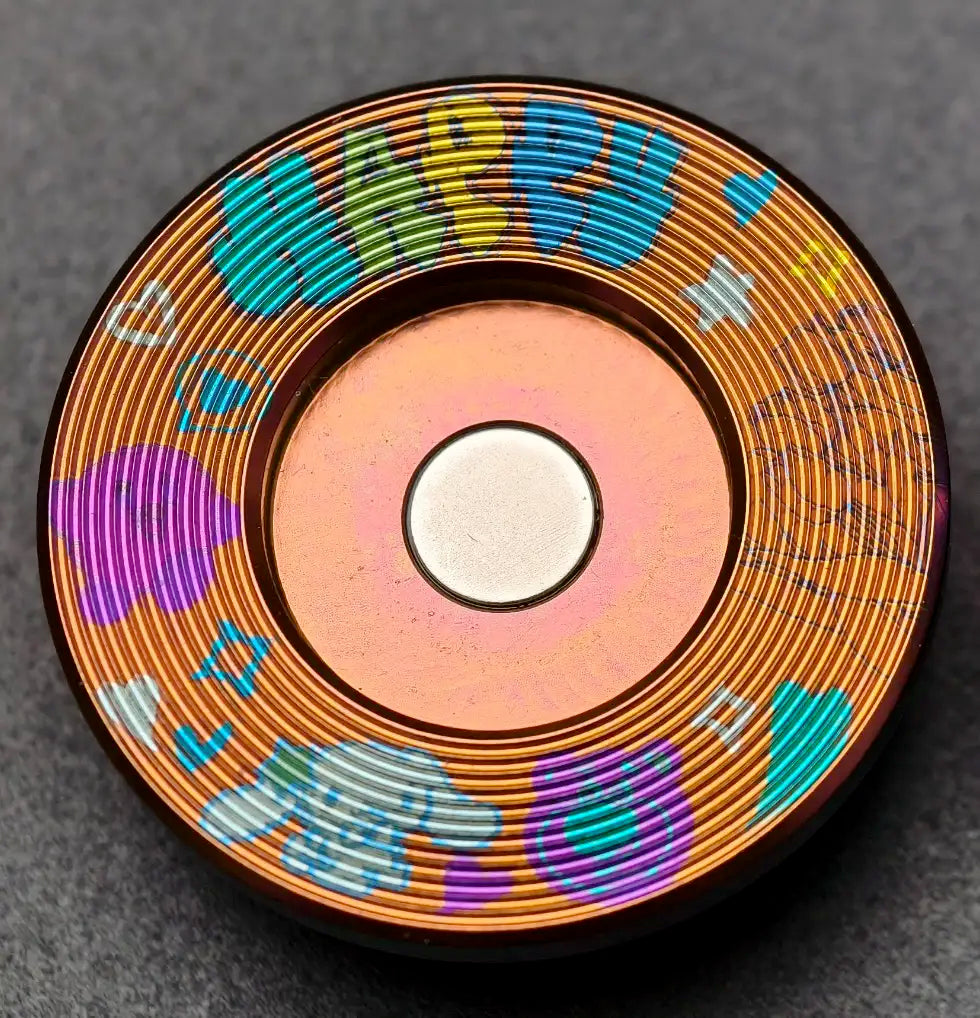 Custom 4U Personalized Titanium Alloy Keycaps for Record Players - Artistic Timascus Decorative Keycaps for Mechanical Keyboards (Perfect for Audiophiles & Keyboard Enthusiasts)