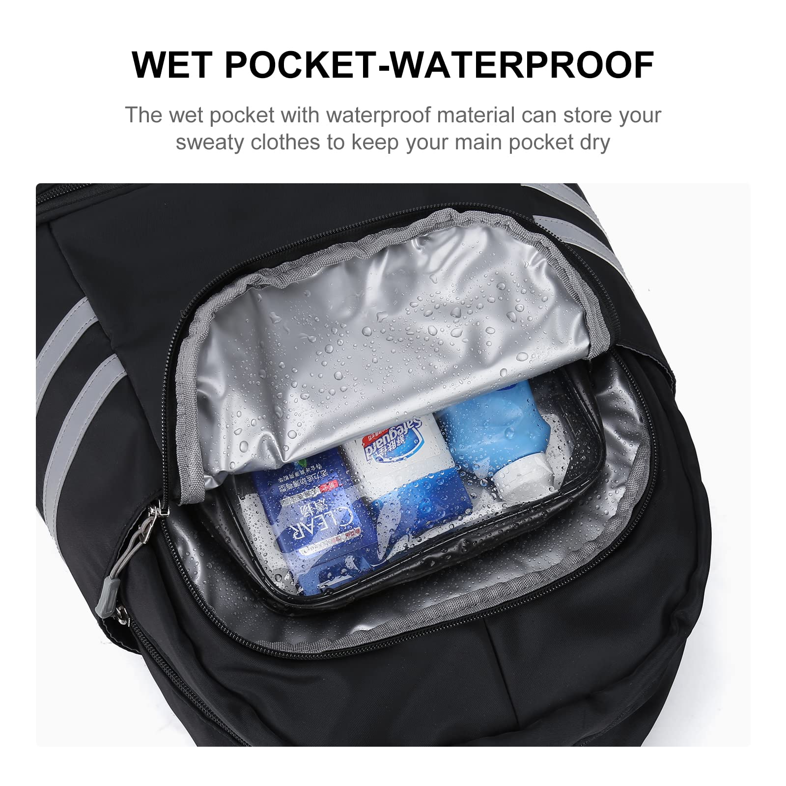 Best Gym Backpack for Women with Shoe Compartment & Wet Pocket - Large Waterproof Travel Backpack for Workout, Yoga & Fitness - Perfect for Gym, Work & Travel (Black)