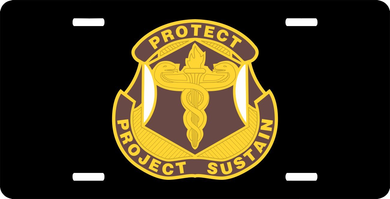 Medical Research and Materials Command Unit Crest License Plate - US Army Military Emblem for Car, Truck & Motorcycle - Perfect for Veterans, Collectors & Patriotic Displays