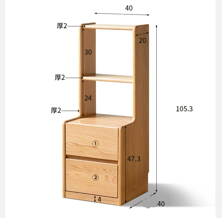 Solid Oak Wood Nightstand - Sturdy & Elegant Bedside Table for Bedroom, Living Room, or Office - Perfect for Storage & Décor
