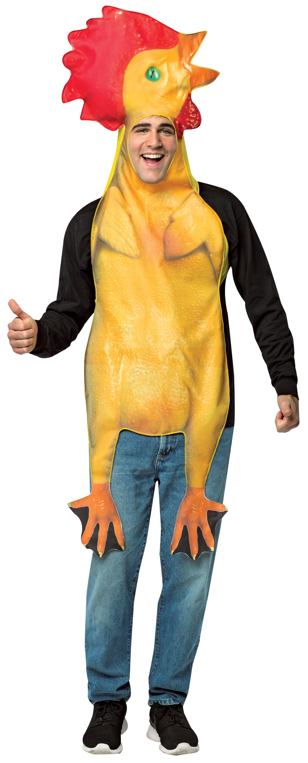 Rasta Imposta Rubber Chicken Adult Costume - Hilarious Prank & Halloween Outfit for Parties & Comedy Shows