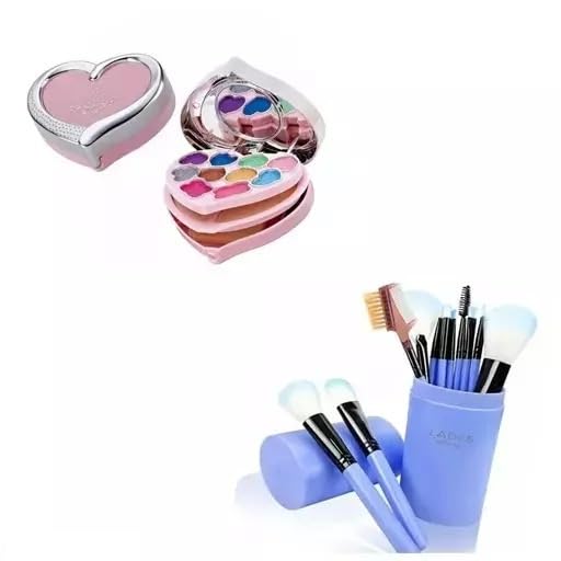 NS Creation Mini Makeup Kit - 12 PCS Eyeshadow Palette with Matching Makeup Brushes Set in Gift Box | Perfect for Women & Teens | Great for Travel, Parties & Everyday Makeup
