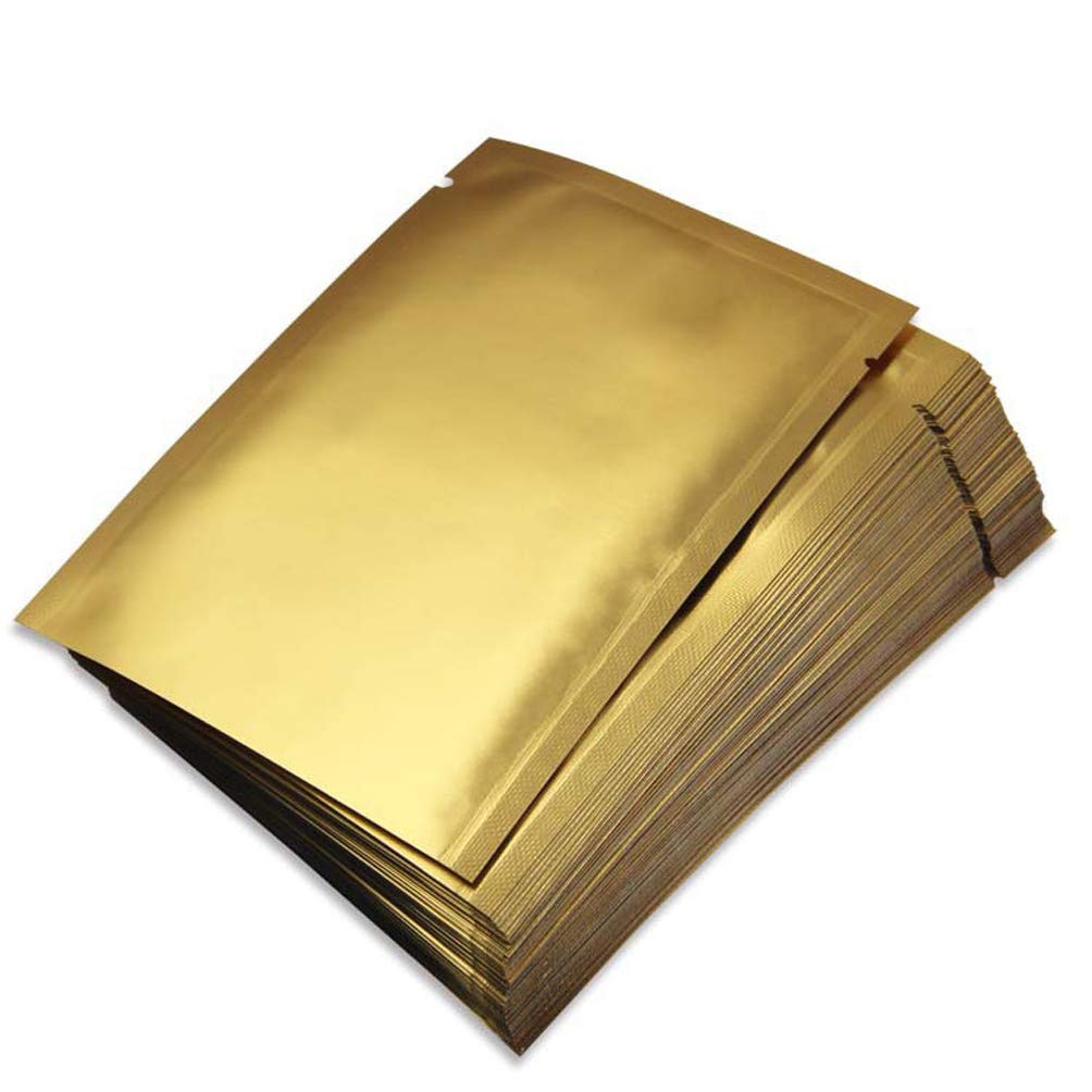 50 Pack Gold Aluminum Foil Vacuum Seal Bags 3.9