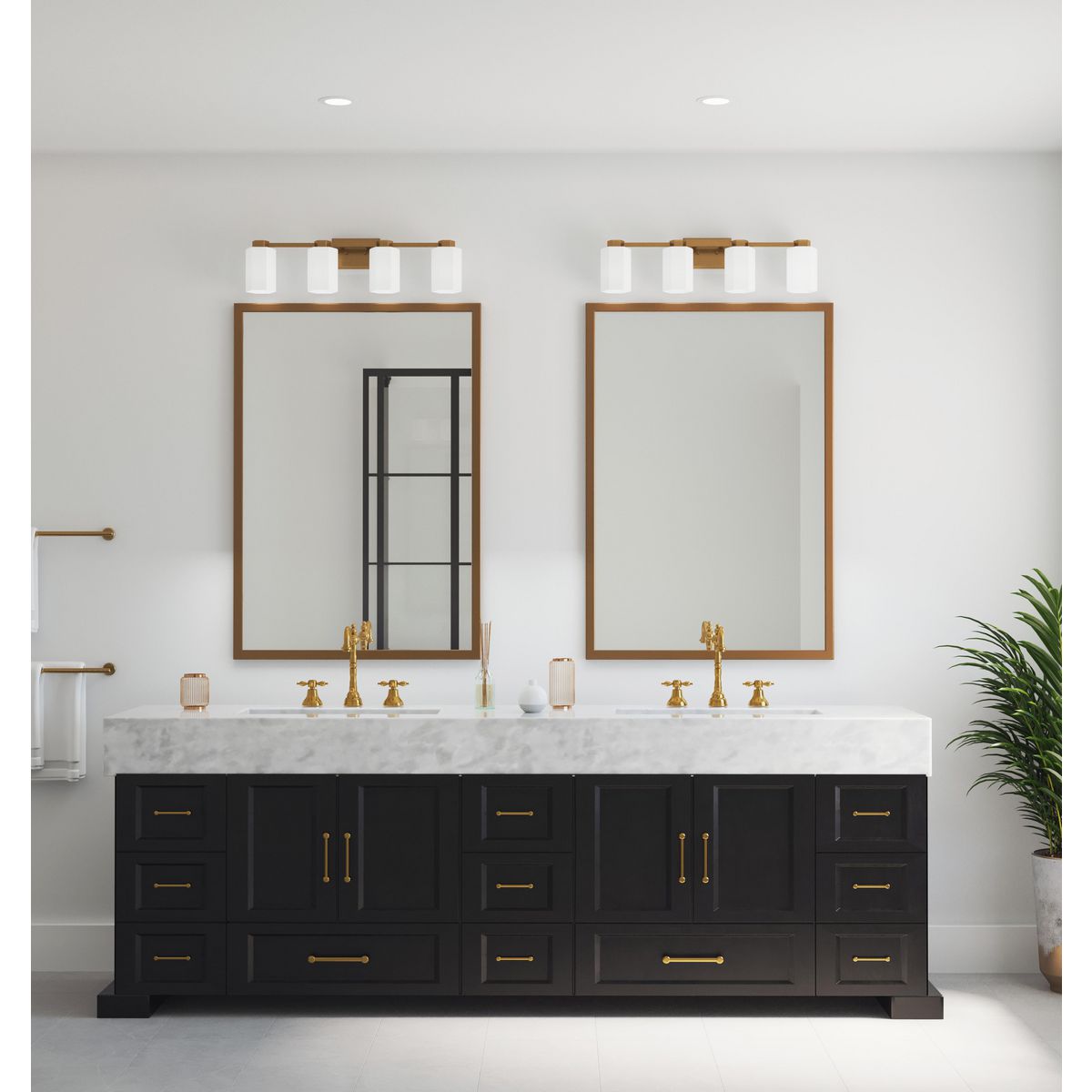 Estrada Collection 4-Light Bathroom Vanity Light Fixture - Modern Chrome Finish for Bathroom & Dressing Room Lighting