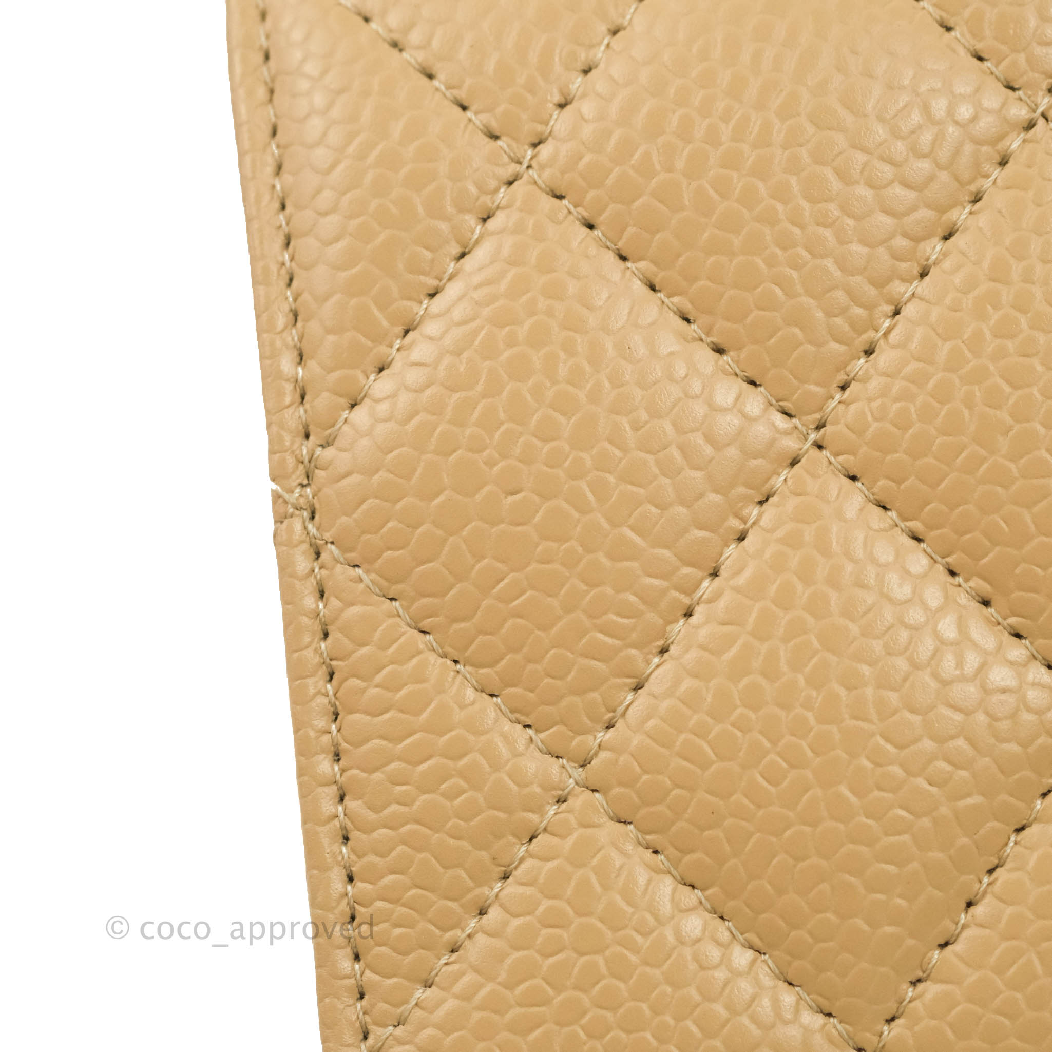Chanel Classic Medium Flap Bag Quilted Beige Caviar Leather with Gold Hardware - Luxury Designer Handbag for Women, Perfect for Work, Party & Everyday Use