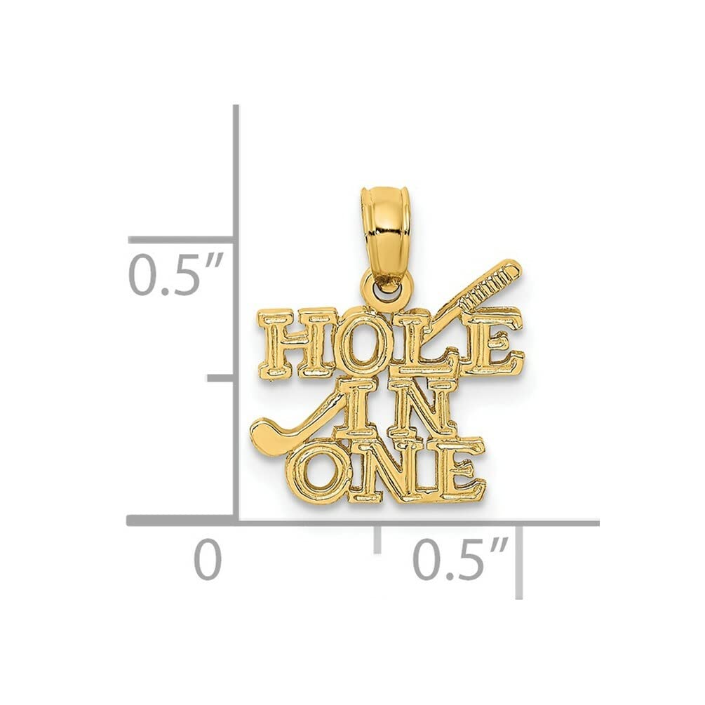 14k Yellow Gold Hole in One Golf Club Charm Necklace - Elegant Golf Jewelry Gift for Women & Men - Perfect for Golf Tournaments, Birthdays & Anniversaries