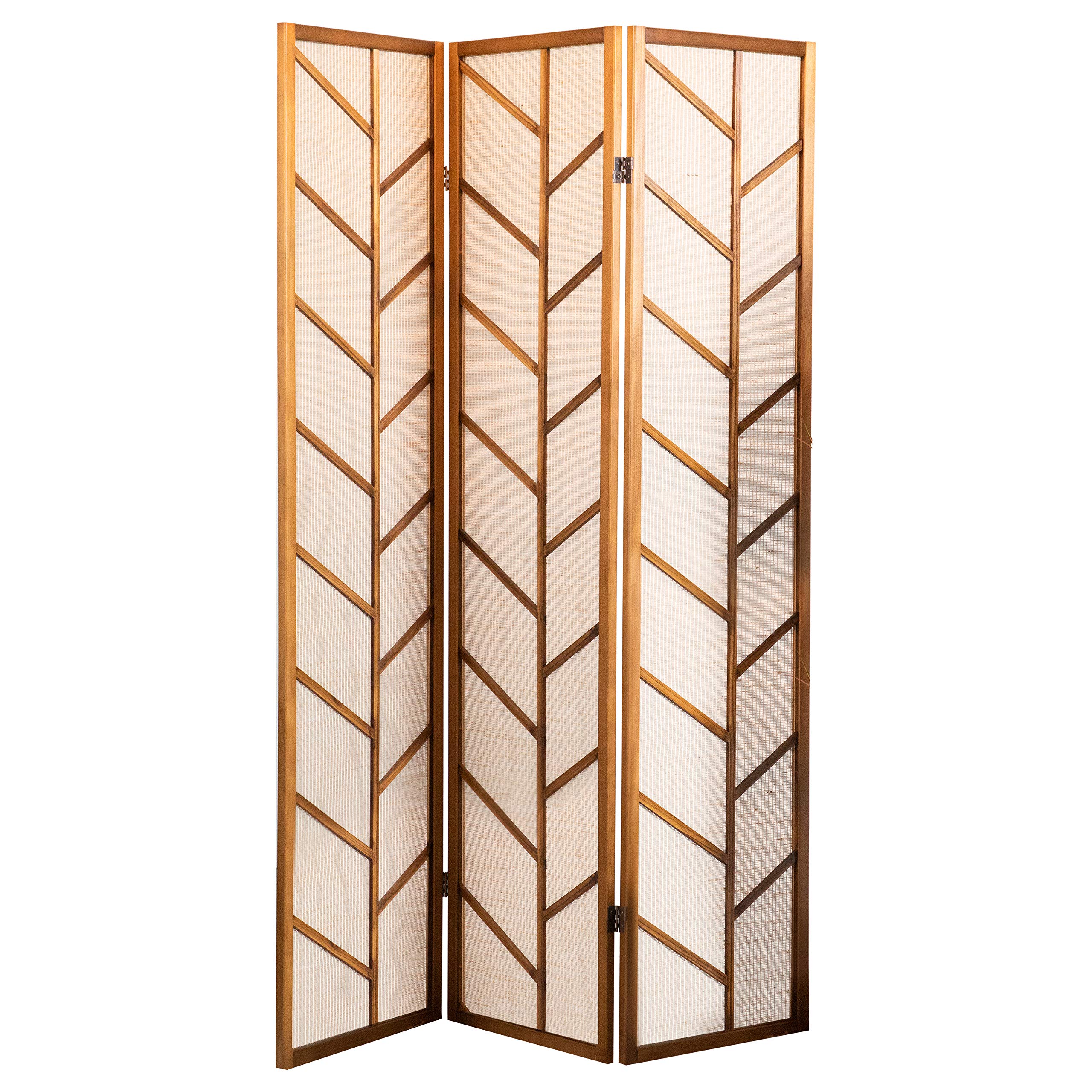 Coaster Furniture Walnut Linen Panel Screen Room Divider - 962923 - Perfect for Home Office, Living Room & Bedroom Privacy