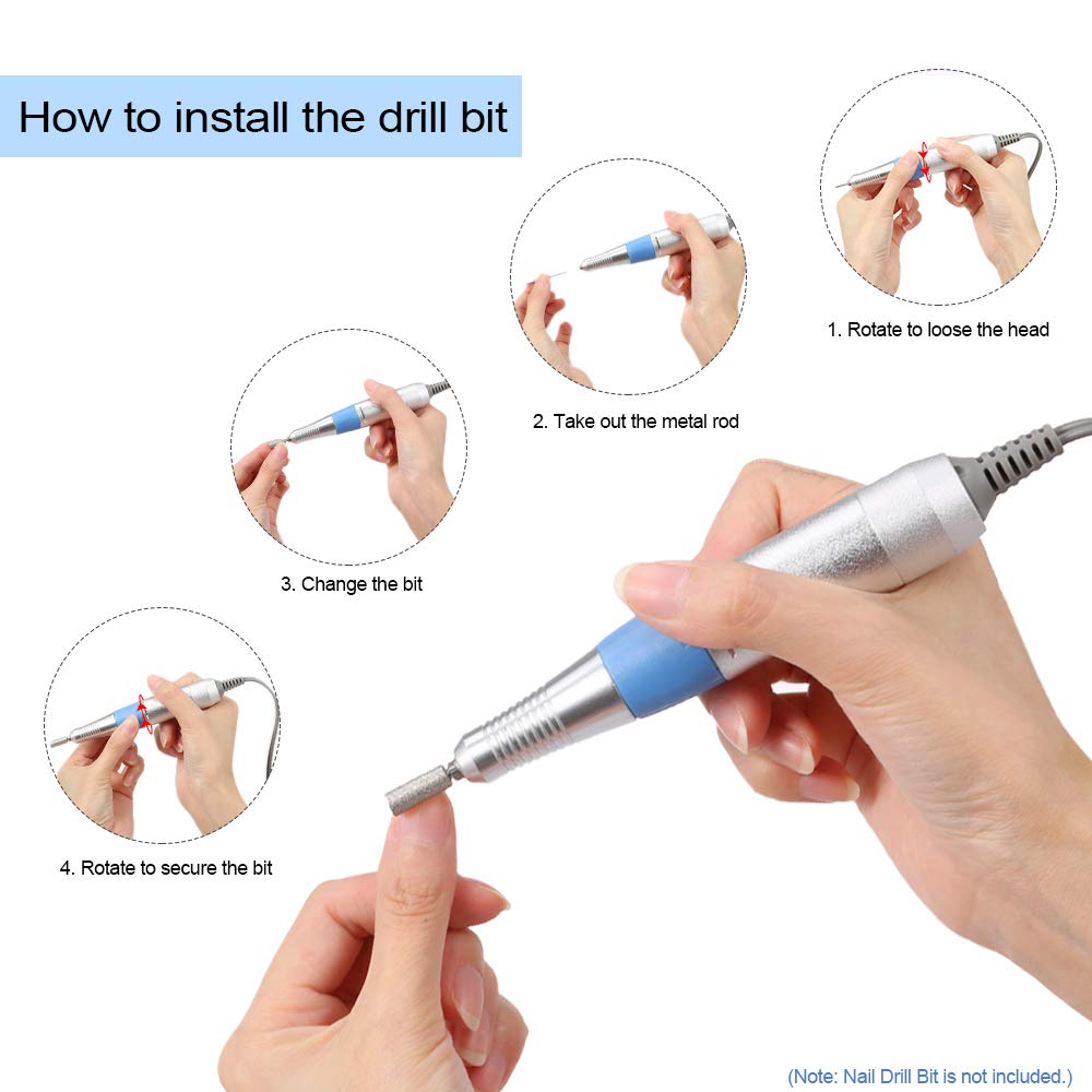 30000RPM Electric Nail Drill Pen - Manicure Pedicure Tool for Salon & Home Use