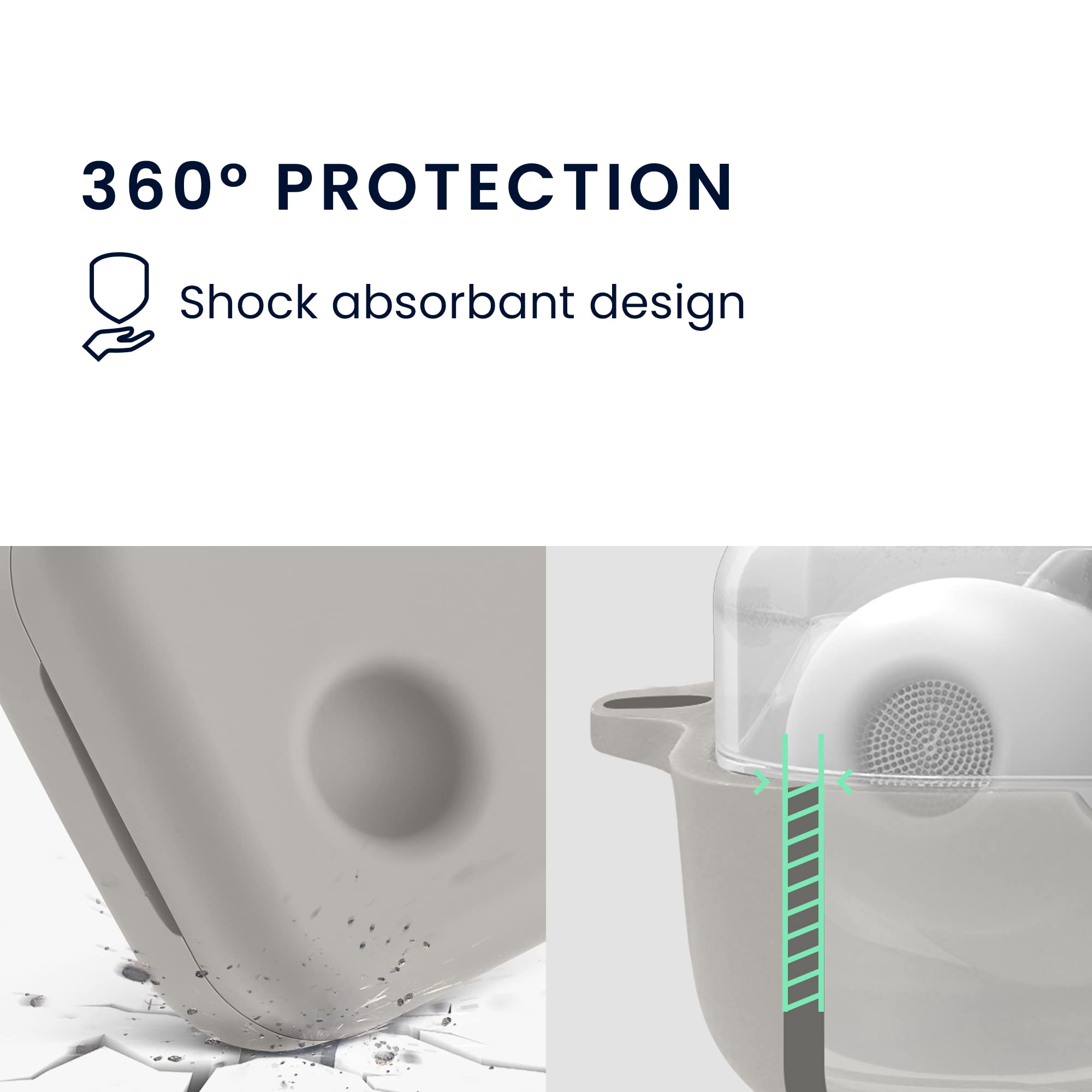 kwmobile Silicone Case for Nothing Ear (1) - Protective Cover Holder for Wireless Earbuds - Grey - Perfect for Travel, Workouts & Daily Use