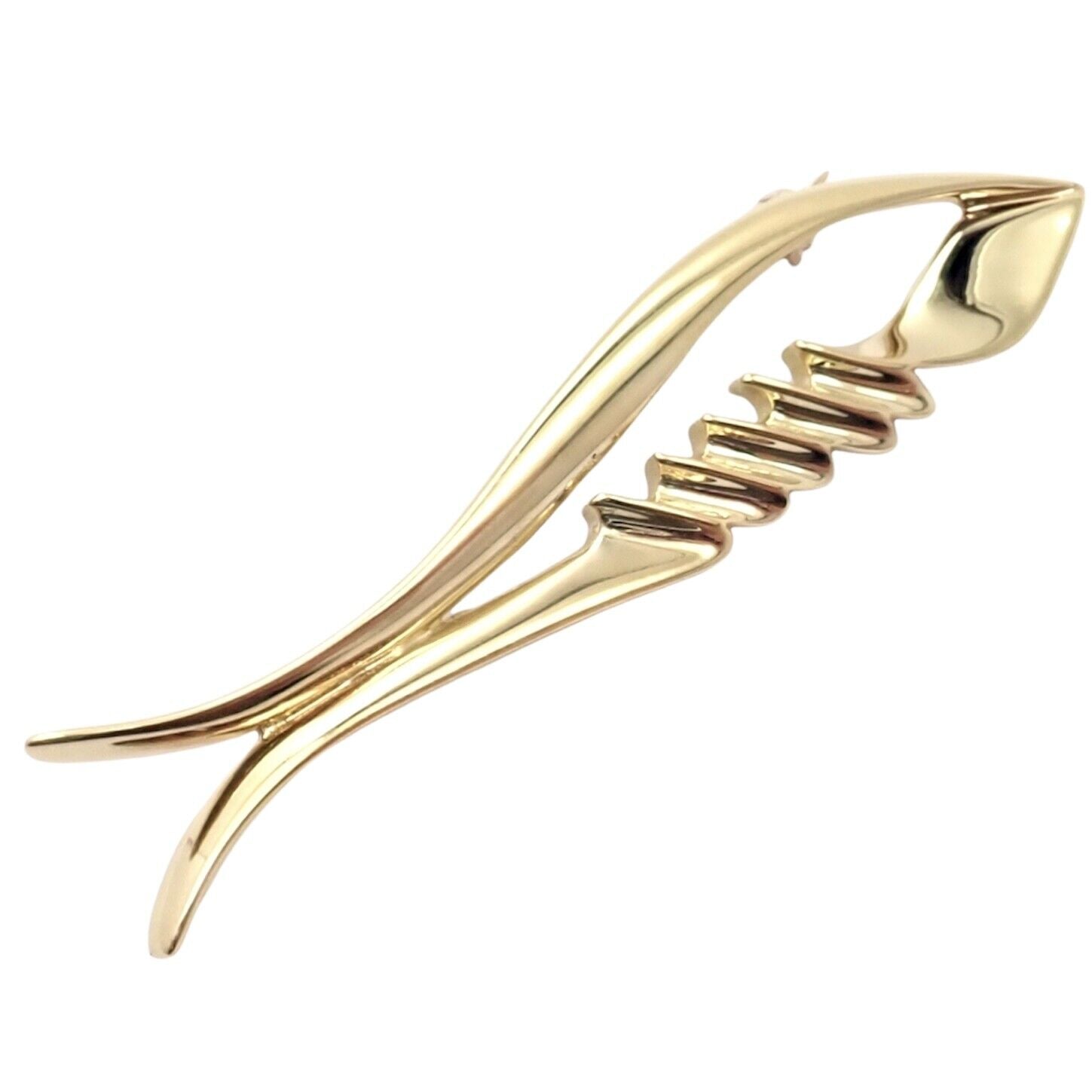 Authentic Vintage Tiffany & Co 18k Yellow Gold Picasso Fish Brooch Pin 1983 - Rare Collectible Jewelry for Special Occasions & Gift Giving