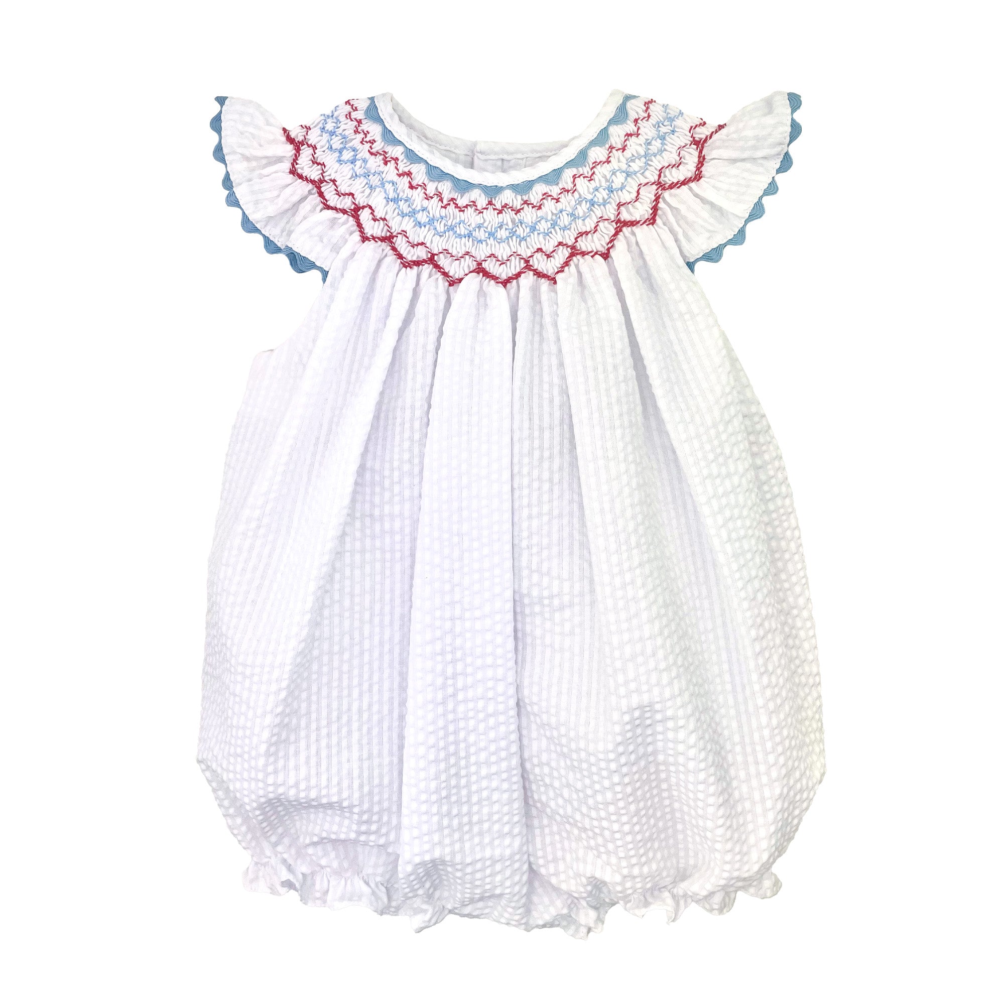 Americana Smocked Bishop Sunbubble Dress for Girls - Vintage Floral Embroidery Summer Church Outfit | Perfect for Easter, Baptism, and Family Photos