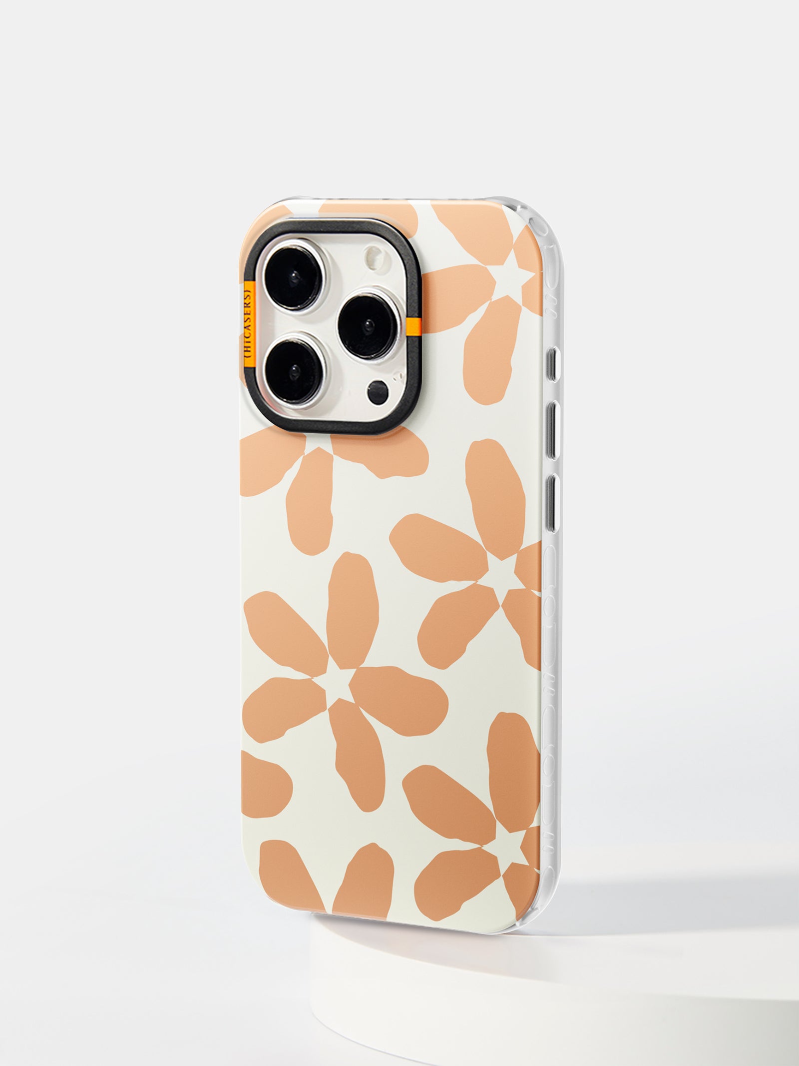 Starry Blossom Orange Phone Case - Cute Floral Design Protective Cover for iPhone & Samsung - Perfect for Everyday Use, Travel & Gifting