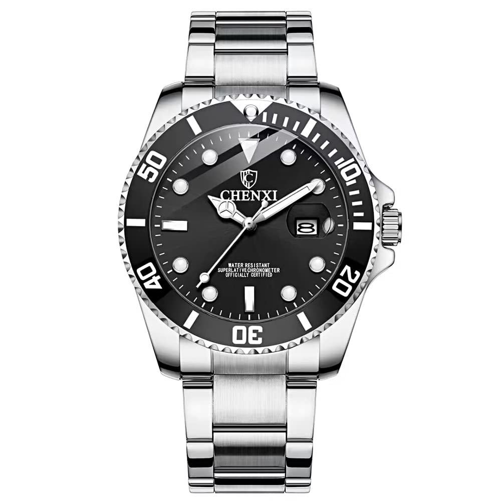 MASTOP Men's Rotating Bezel Blue Dial Luminous Watch - Gold Stainless Steel Band, Waterproof Analog Quartz Watch for Diving, Swimming & Outdoor Activities | Perfect for Business, Casual & Sports Wear