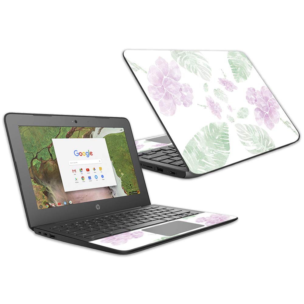 MightySkins Glossy Glitter Protective Skin Cover for Acer Chromebook G6 11.6 Inch (2018 Model) - Watercolor Flowers Design | Durable Scratch-Resistant High-Gloss Finish | Easy to Apply & Remove | Made in USA | Perfect for School, Office & Travel Use