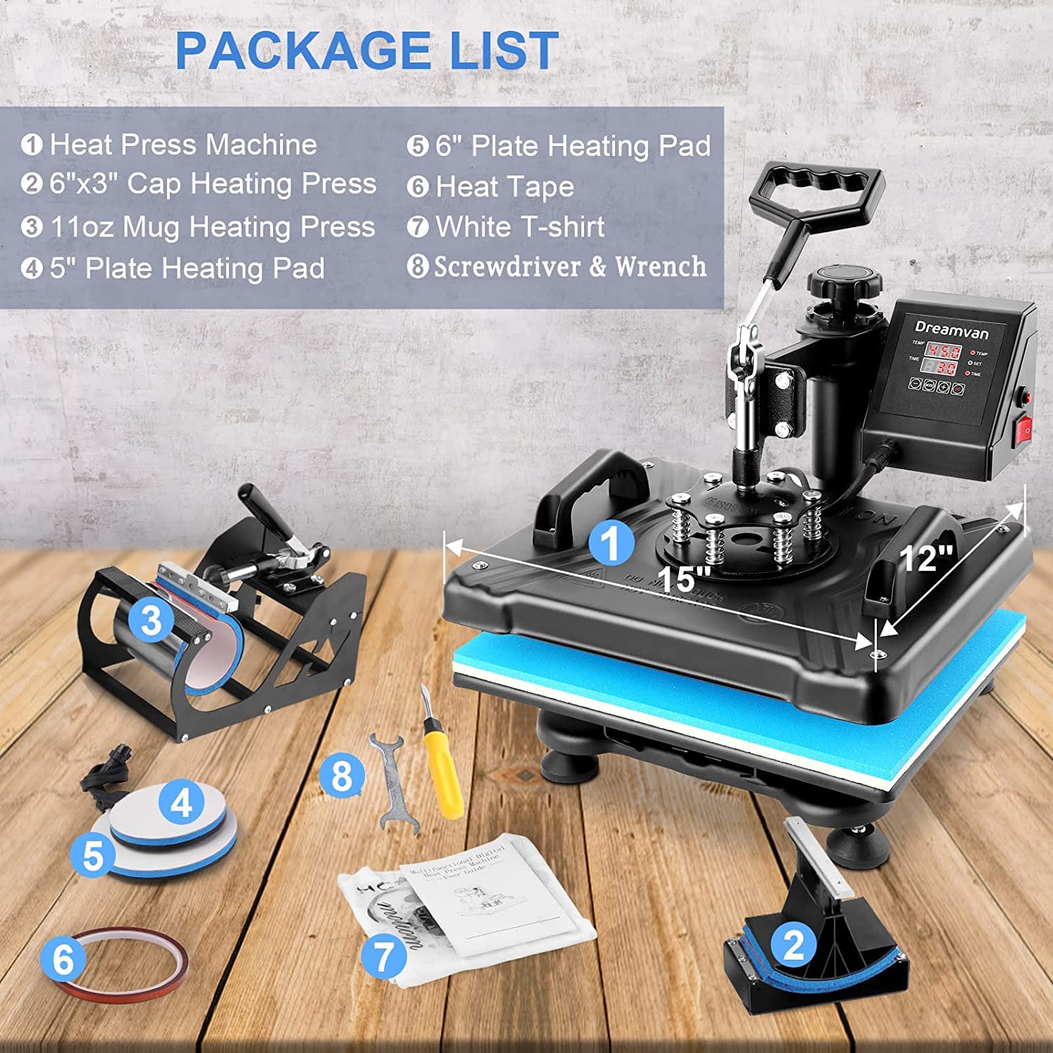 5-in-1 Digital Heat Press Machine 12