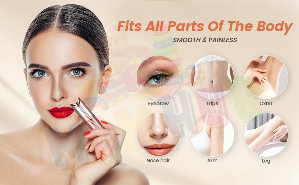 MDM HUB Facial Hair Remover for Women - Chin, Cheek & Upper Lip Hair Removal Device | Painless Skincare Tool (Battery Not Included, Multi Color) | Perfect for Home Use, Travel & Quick Touch-Ups