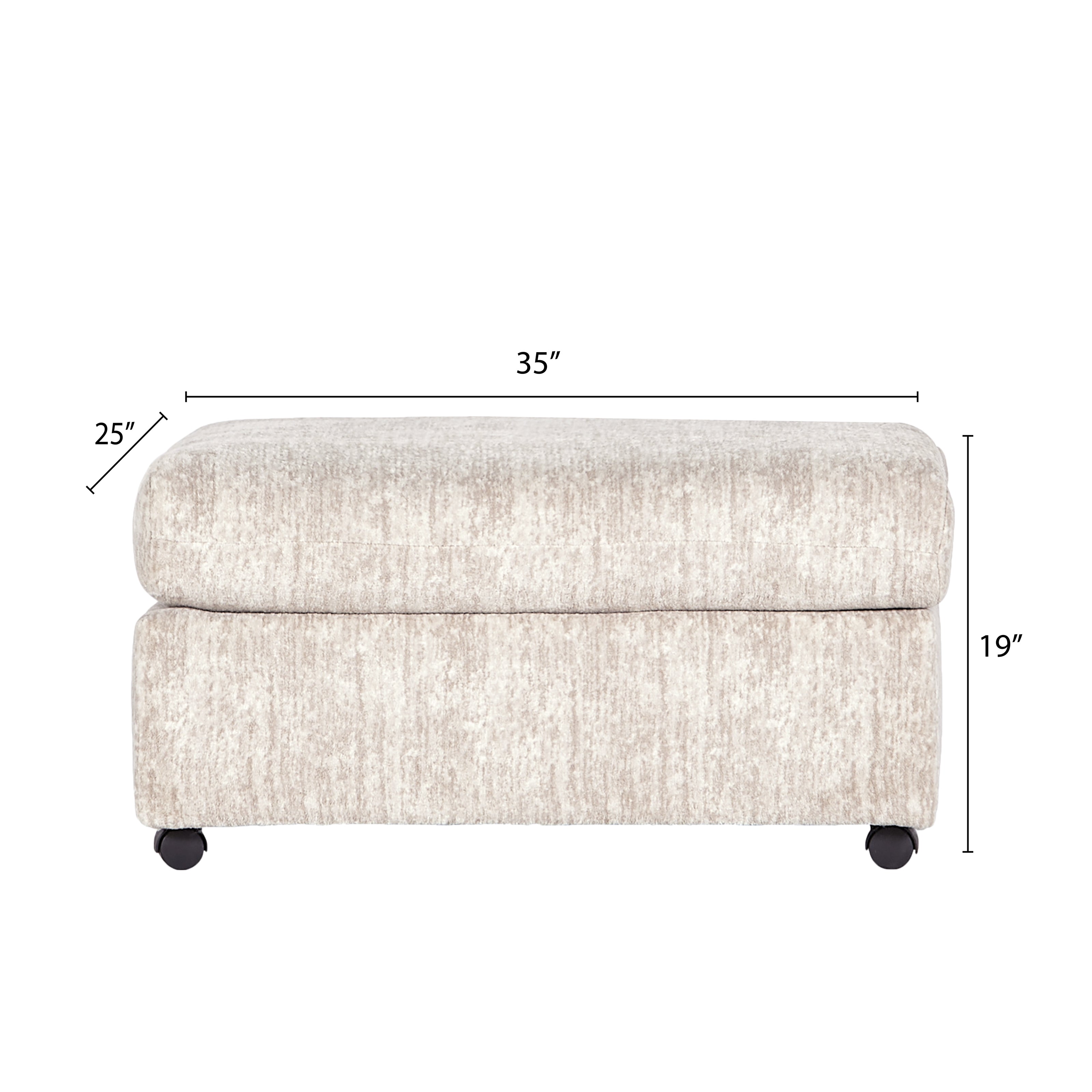 Roundhill Furniture Nason Living Room Ottoman - Soft Upholstered Storage Footrest, Perfect for Living Room, Bedroom & Home Decor - Coffee Table Alternative with Hidden Storage Compartment