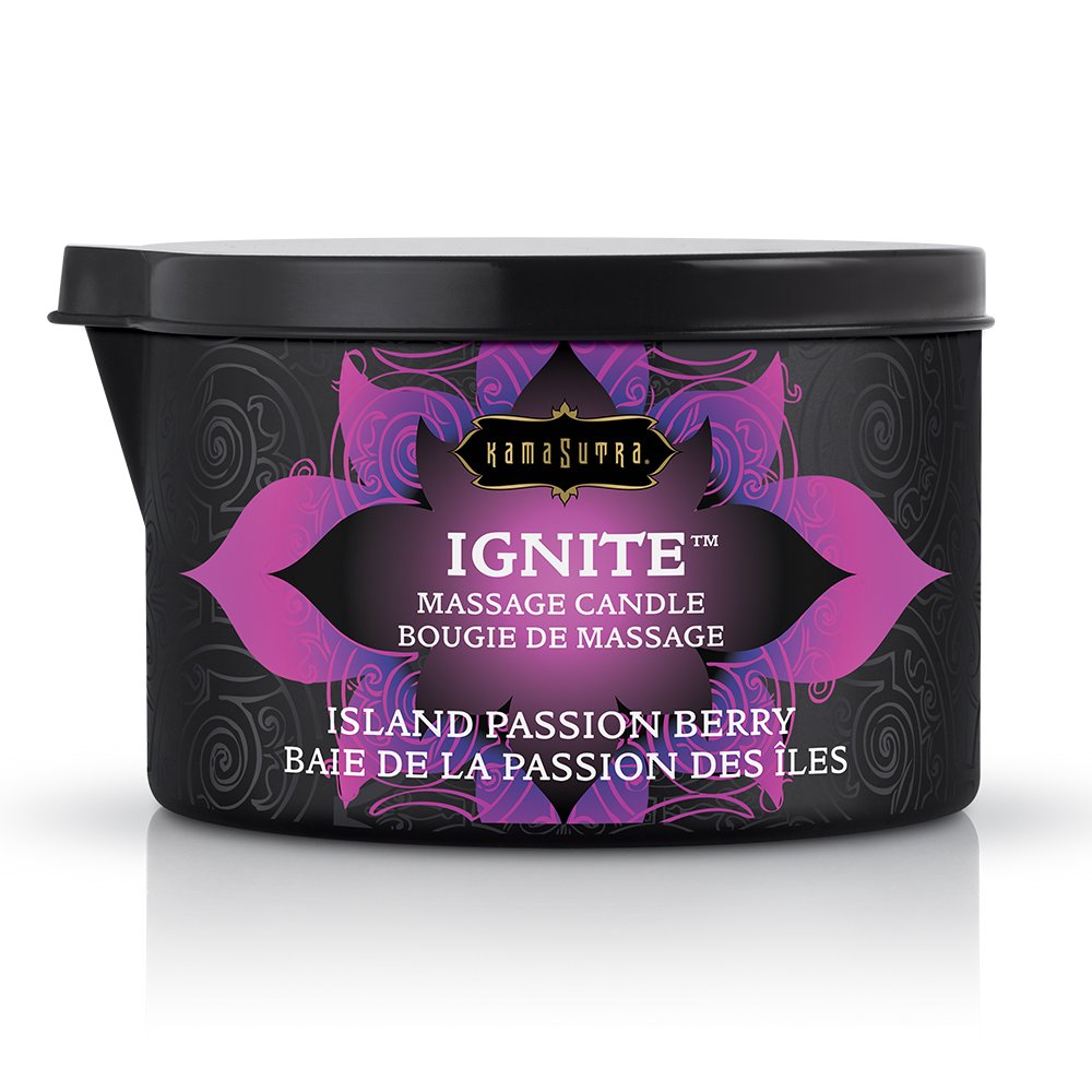 Kama Sutra Massage Candle - Island Passion Berry Scented Soy Wax Candle for Romantic Couples Massage, Aromatherapy & Relaxation | Perfect for Date Nights, Spa Treatments & Sensual Gifts