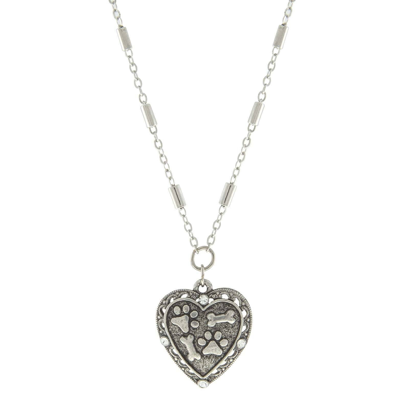 1928 Jewelry Heart Paws and Bones Pendant Necklace - 16