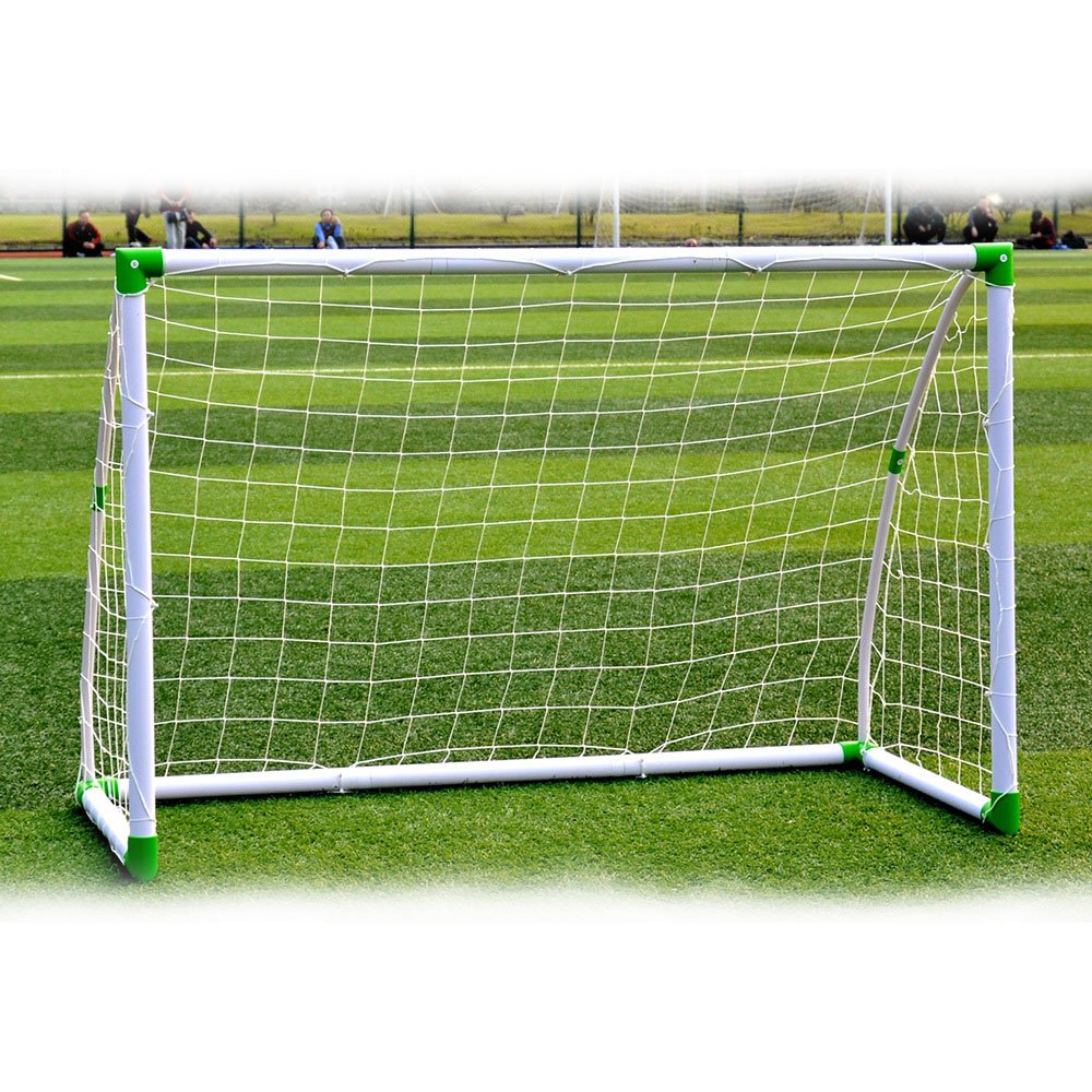 MengK 6' x 4' Soccer Goal with Net - Portable Football Training Equipment for Backyard, Park & Youth Practice - Includes Buckles & Ground Stakes for Stability