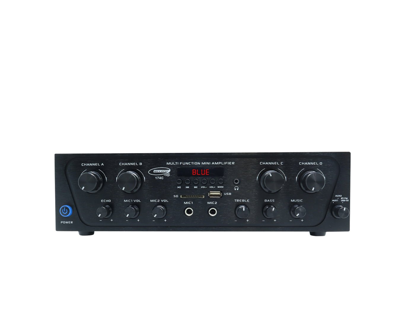 320W 4-Channel Bluetooth Amplifier with Multi-Zone Audio - Perfect for Home Theater, Parties, and Outdoor Events