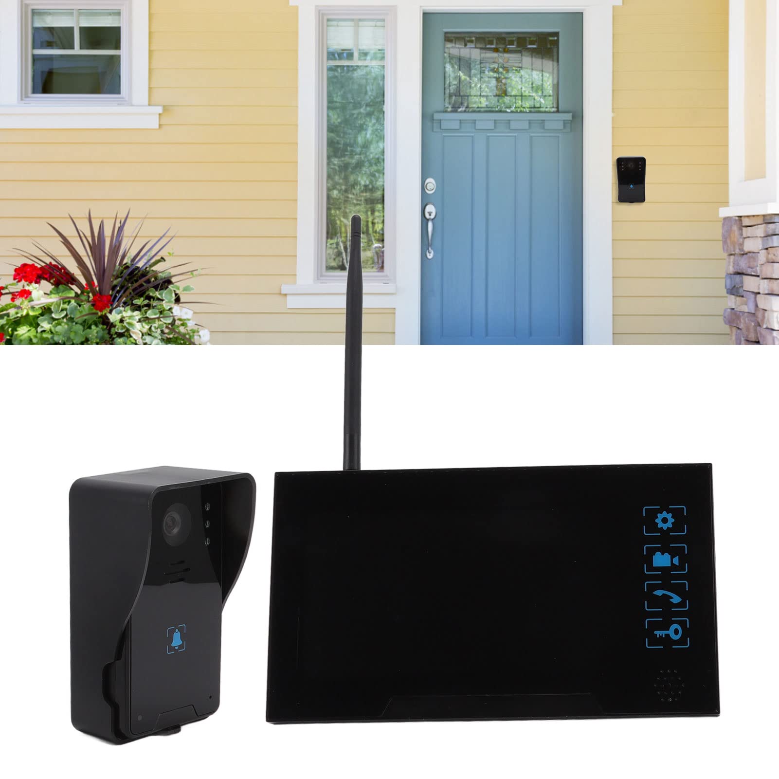 Haofy 7 Inch HD Wireless Video Doorbell with Night Vision - Waterproof Smart Door Camera, 100-240V Intercom System for Home Security (Ideal for Apartments, Houses & Offices)