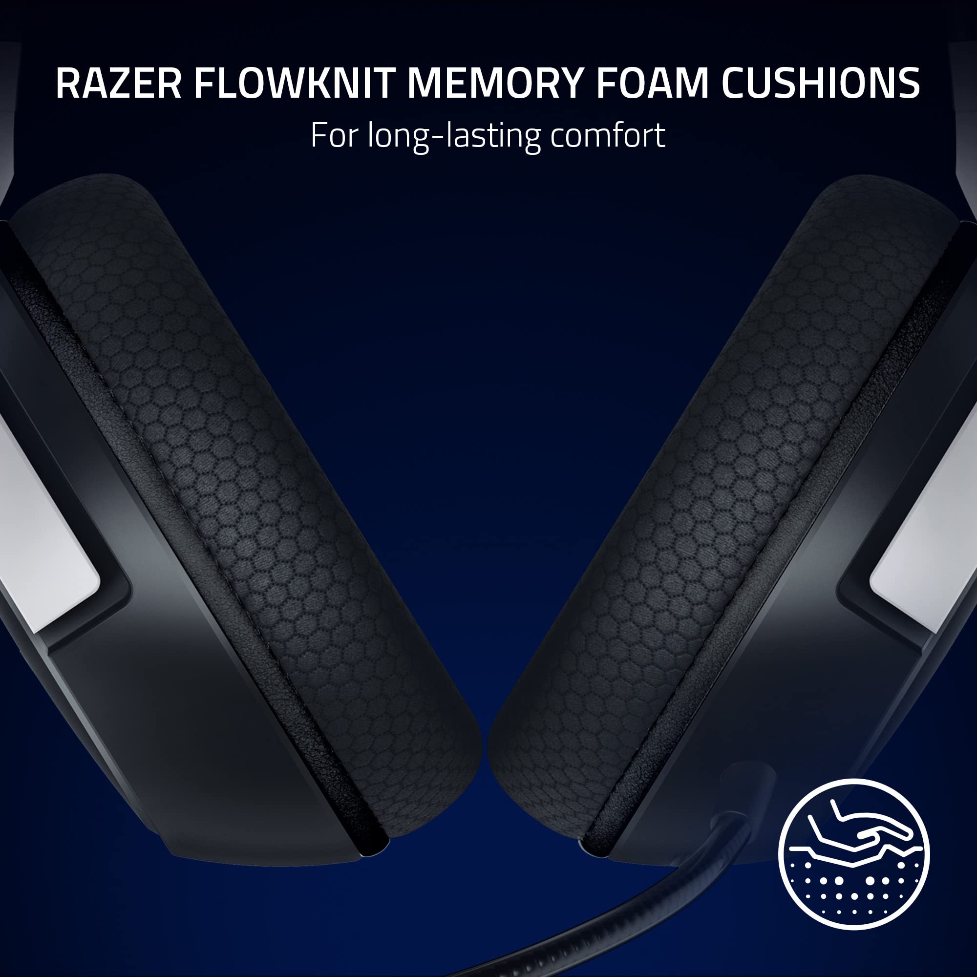 Razer Kaira HyperSpeed Wireless Gaming Headset for PS5, PS4, PC & Mobile - 50mm Drivers, HyperClear Mic, Memory Foam Cushions, Bluetooth, 30-Hour Battery (White/Black) - Perfect for Competitive Gaming, Streaming & Long Play Sessions
