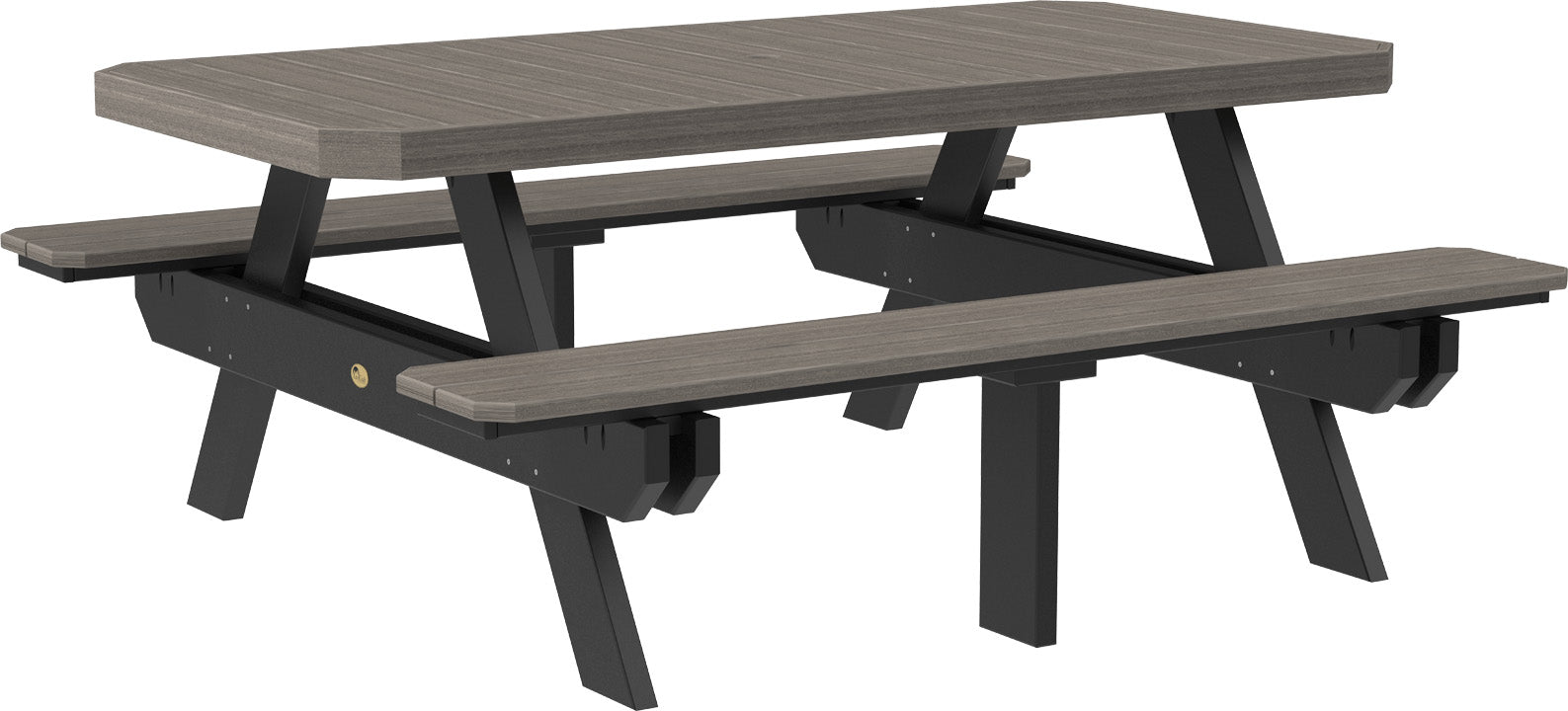 LuxCraft 6-Foot Rectangular Picnic Table - Outdoor Dining & Backyard Furniture for Patio, Garden, and Park Gatherings