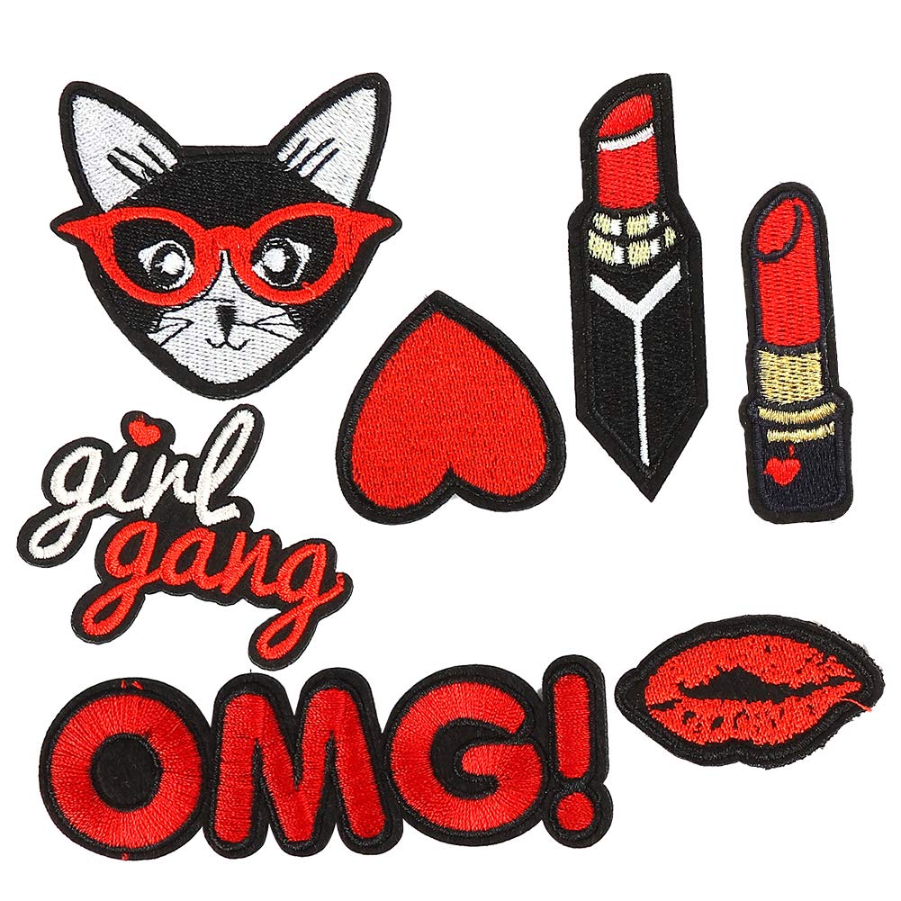 20pcs Lip Pattern Embroidery Patches - Iron On & Sew On DIY Badges for Jackets, Shirts, Hats - Perfect for Clothing Repair, Fashion DIY Crafts & Costume Accessories (Great for Parties, Cosplay & Personal Style Customization)