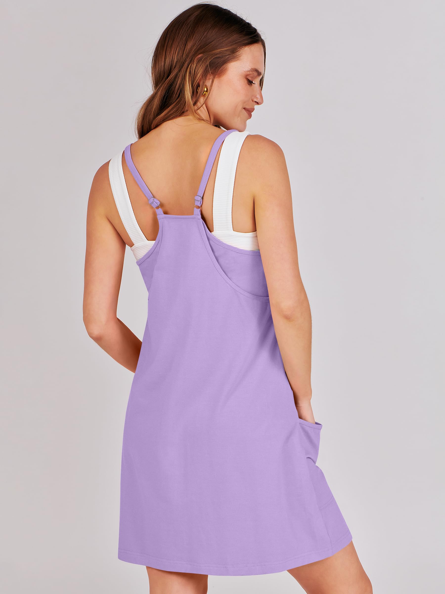ANRABESS Women's Athletic Dress - Summer Tennis Workout Dress with Built-in Shorts, Active Sports Mini Romper for Gym, Running, Yoga & Vacation Travel Outfits