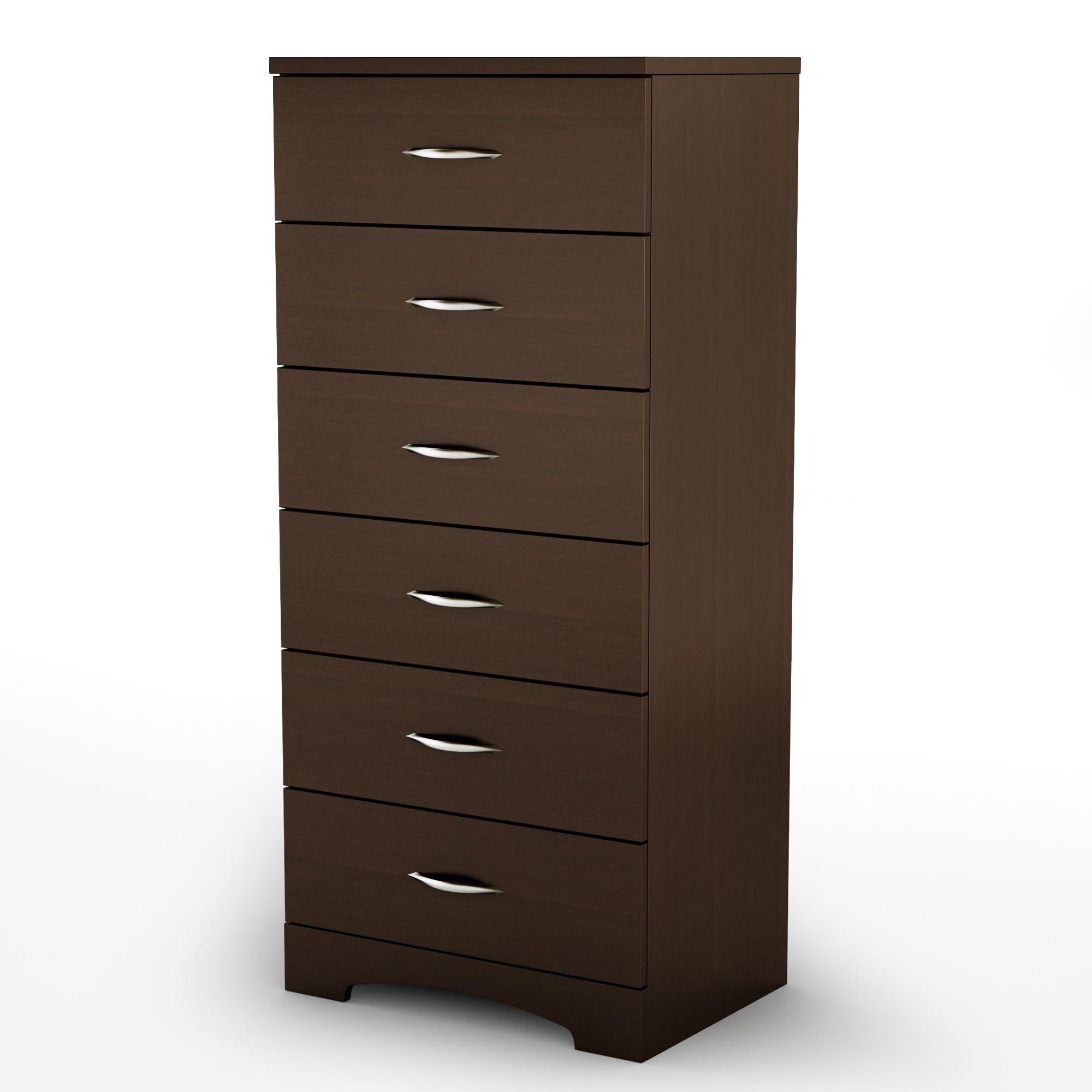 South Shore Step One 6-Drawer Lingerie Chest in Chocolate - Compact Dresser for Bedroom, Closet & Dorm Organization - Perfect for Storing Undergarments, Socks & Accessories