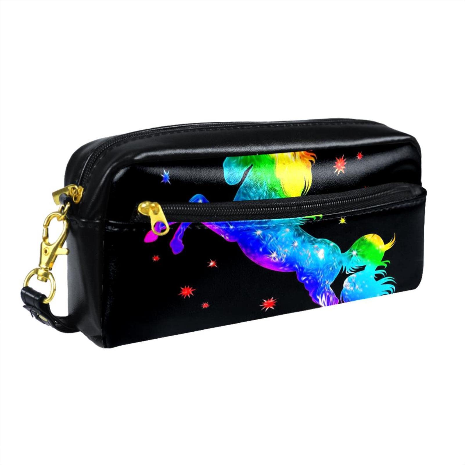 Colorful Rainbow Unicorn Pencil Case - Portable School Pencil Pouch Organizer for Pens, Markers & Stationery - Perfect for Students, Office & Travel Use