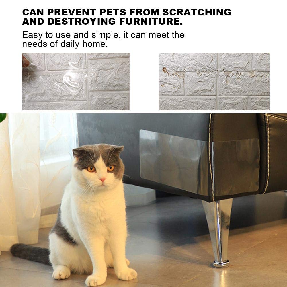 TOPINCN Clear Self-Adhesive Cat Scratch Protectors - Pet Furniture Guard Tape for Couches, Walls, Mattresses & Car Seats | Durable Protection for Upholstery & Home Décor
