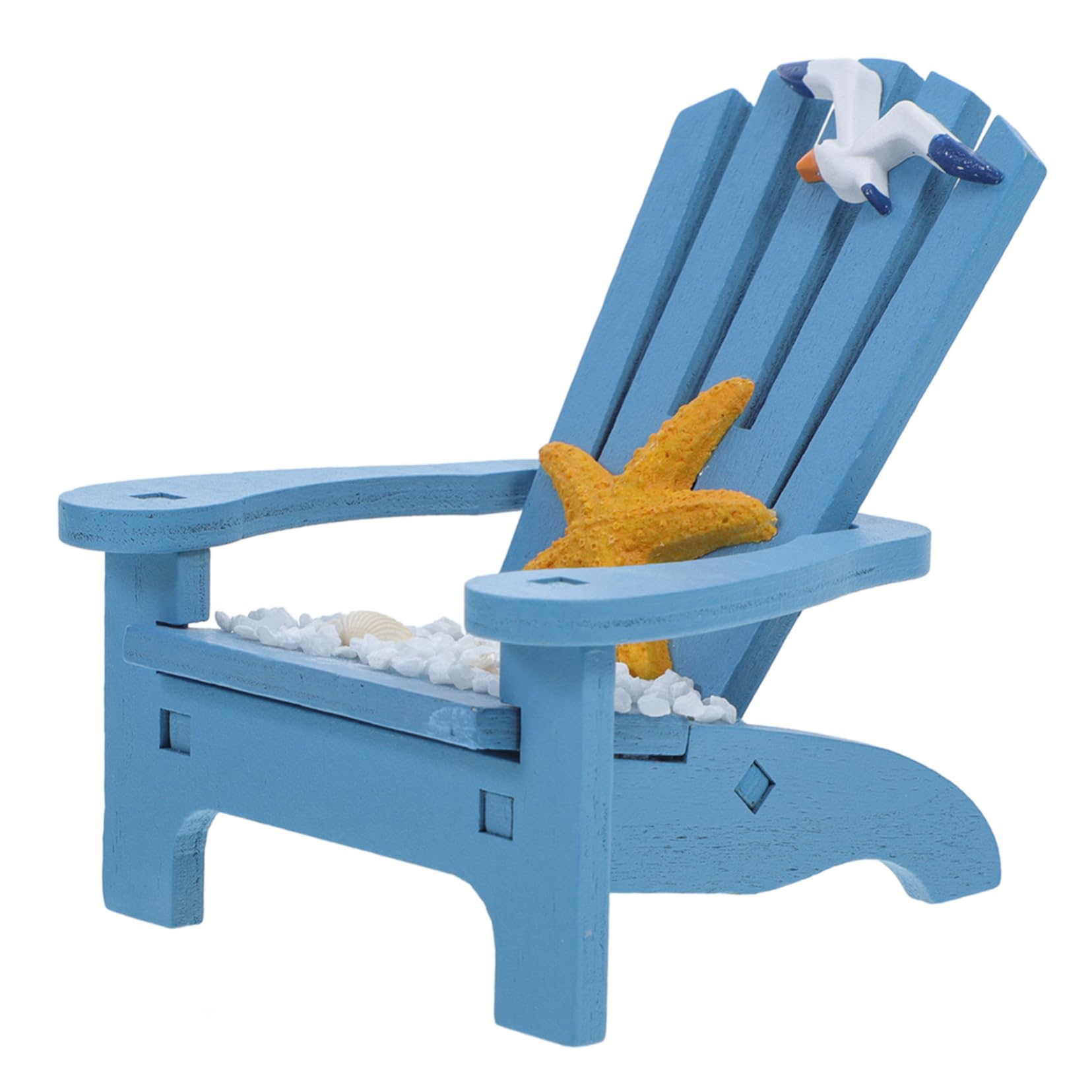 Miniature Wooden Beach Chairs - Nautical Cake Toppers & Fairy Garden Decor - Adirondack Style Deck Chairs for DIY Crafts, Wedding Centerpieces & Coastal Home Decor