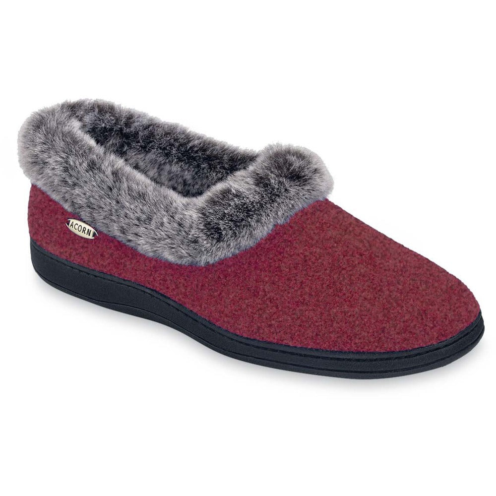 Women's Faux Fur Chinchilla Collar Slippers with Non-Slip Indoor/Outdoor Sole - Cozy House Shoes for Winter, Lounge, and Outdoor Errands