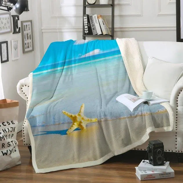 Cozy Sherpa Blanket for Beach, Picnic & Camping - Ultra Soft & Warm Throw for Outdoor & Indoor Use