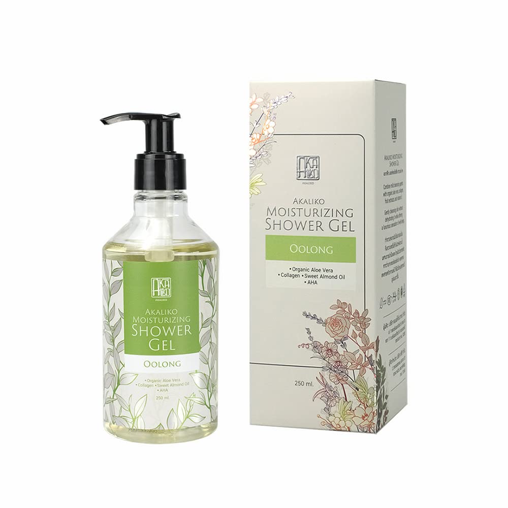 AKALIKO Green Olive & Oolong Moisturizing Shower Gel Set - Hydrating Body Wash for Dry Skin, Natural Ingredients, Refreshing Scent - Perfect for Daily Shower & Spa Relaxation at Home