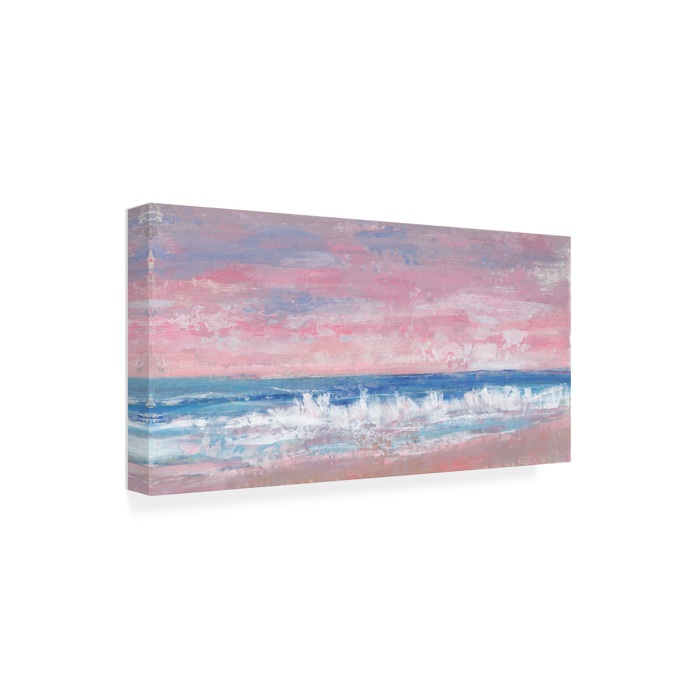 Trademark Fine Art 'Coastal Pink Horizon II' Canvas Wall Art by Tim OToole - Perfect for Beach House Decor, Living Room & Bedroom Wall Decor